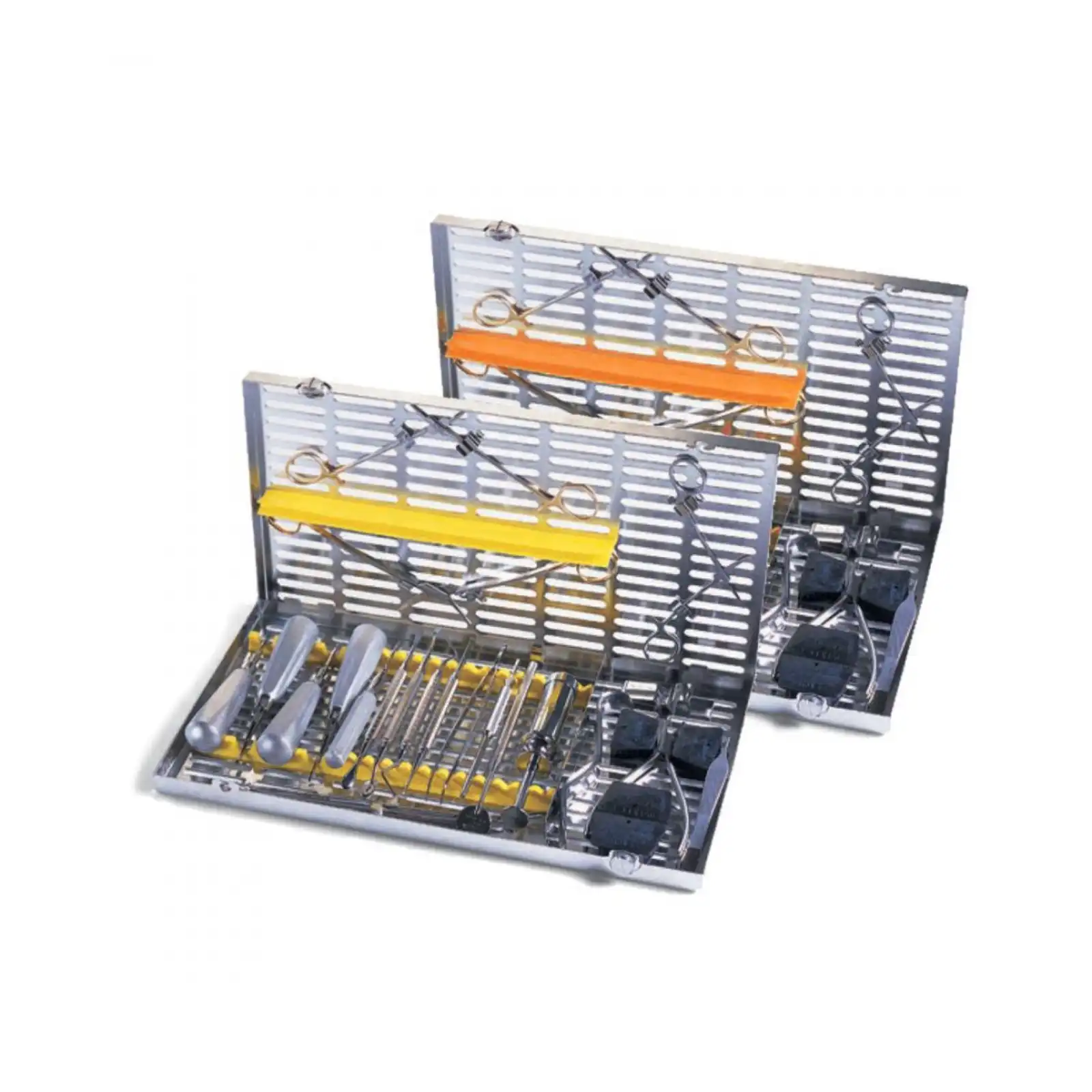 Hu-Friedy IMS Signature Series Oral Surgery Cassette, Orange, Stainless Steel, 8" x 14.5" x 1.25", IMOS3 thumbnail 2