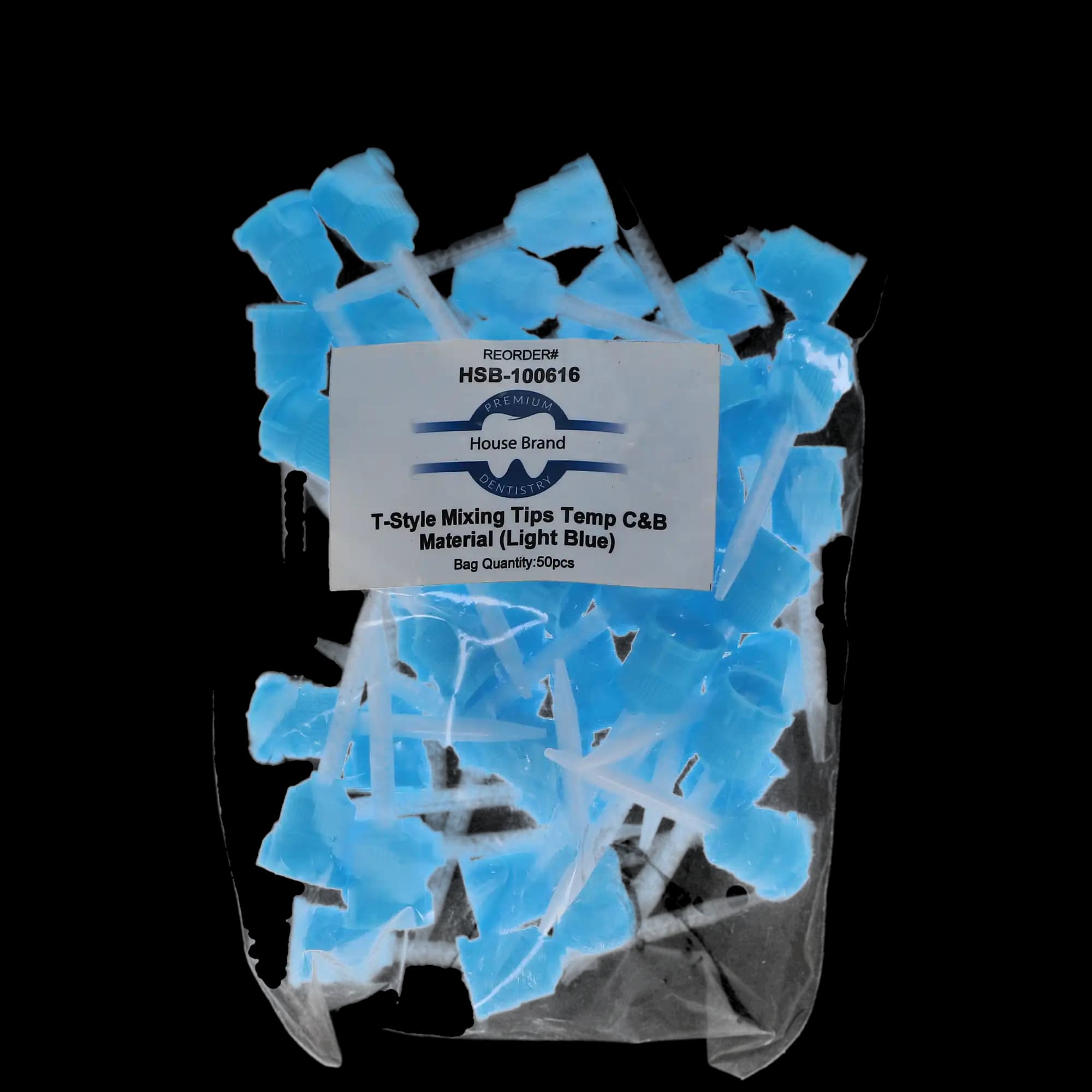 Temporary Crown & Bridge Material T-Style Mixing Tips, Light Blue, 50/Pk, 100616 thumbnail 4
