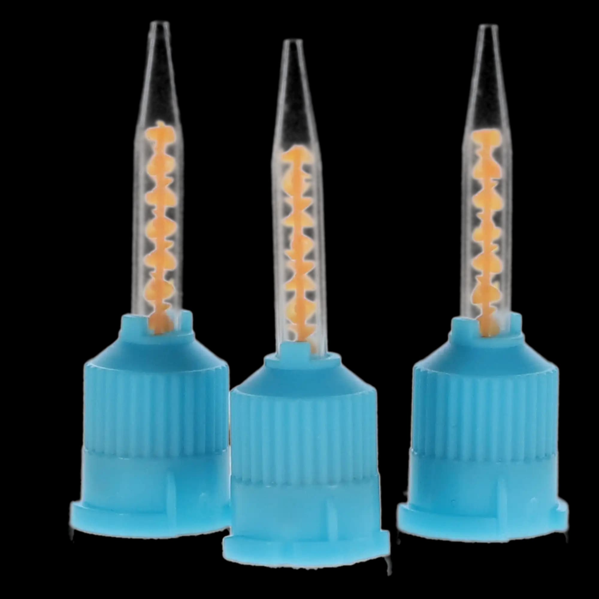 Temporary Crown & Bridge Material T-Style Mixing Tips, Blue/Orange, 50/Pk, 100617 - Temporary Crown &amp; Bridge Material, T-Style Mixing Tips, Blue/Orange, 50/Pk, 100617 - Image 1
