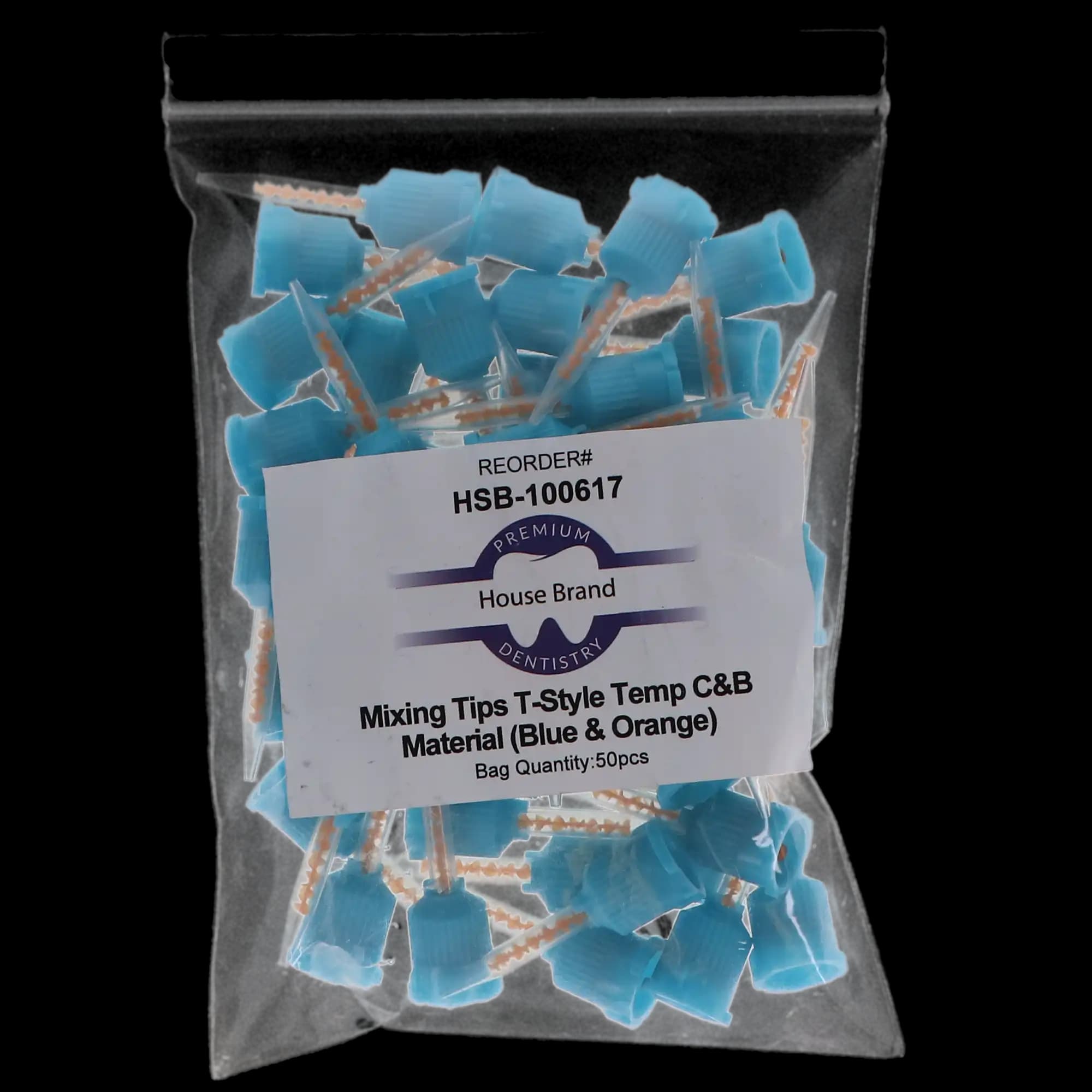 Temporary Crown & Bridge Material T-Style Mixing Tips, Blue/Orange, 50/Pk, 100617 thumbnail 4