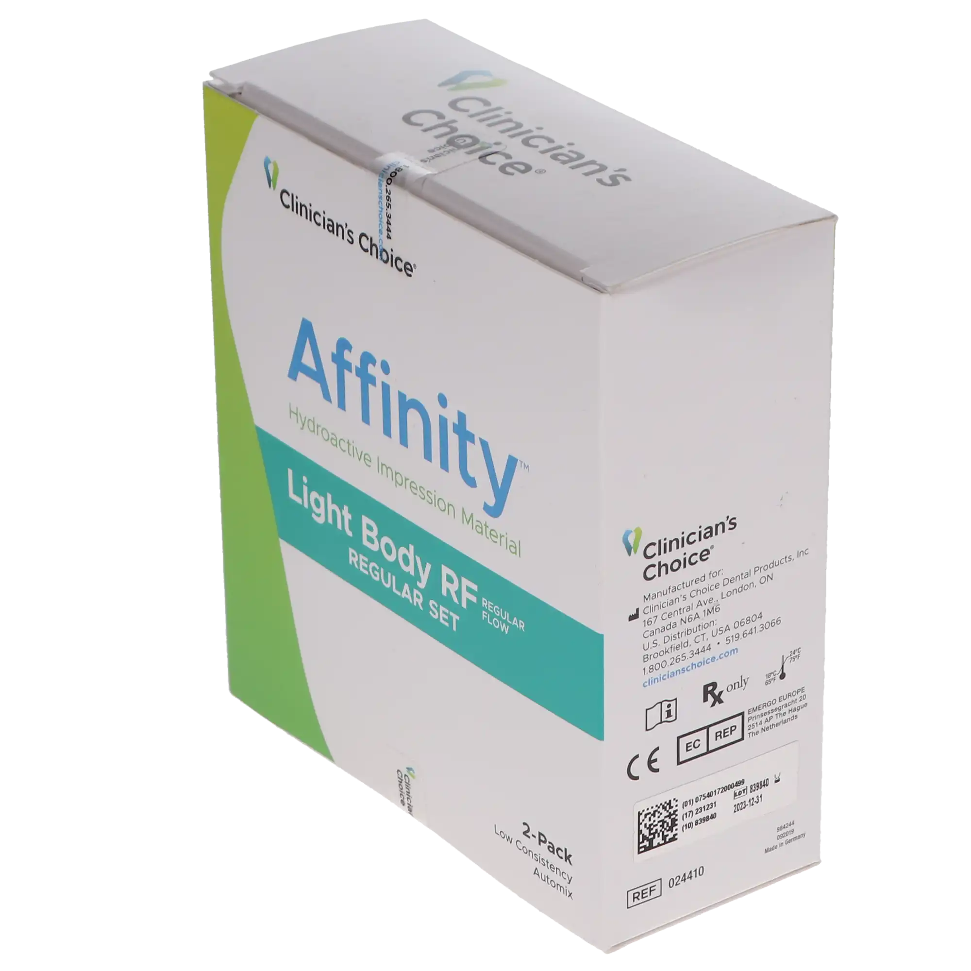 Affinity Hydroactive Light Body Impression Material with Tips, Regular Set, 2/Pk, 24410 thumbnail 3