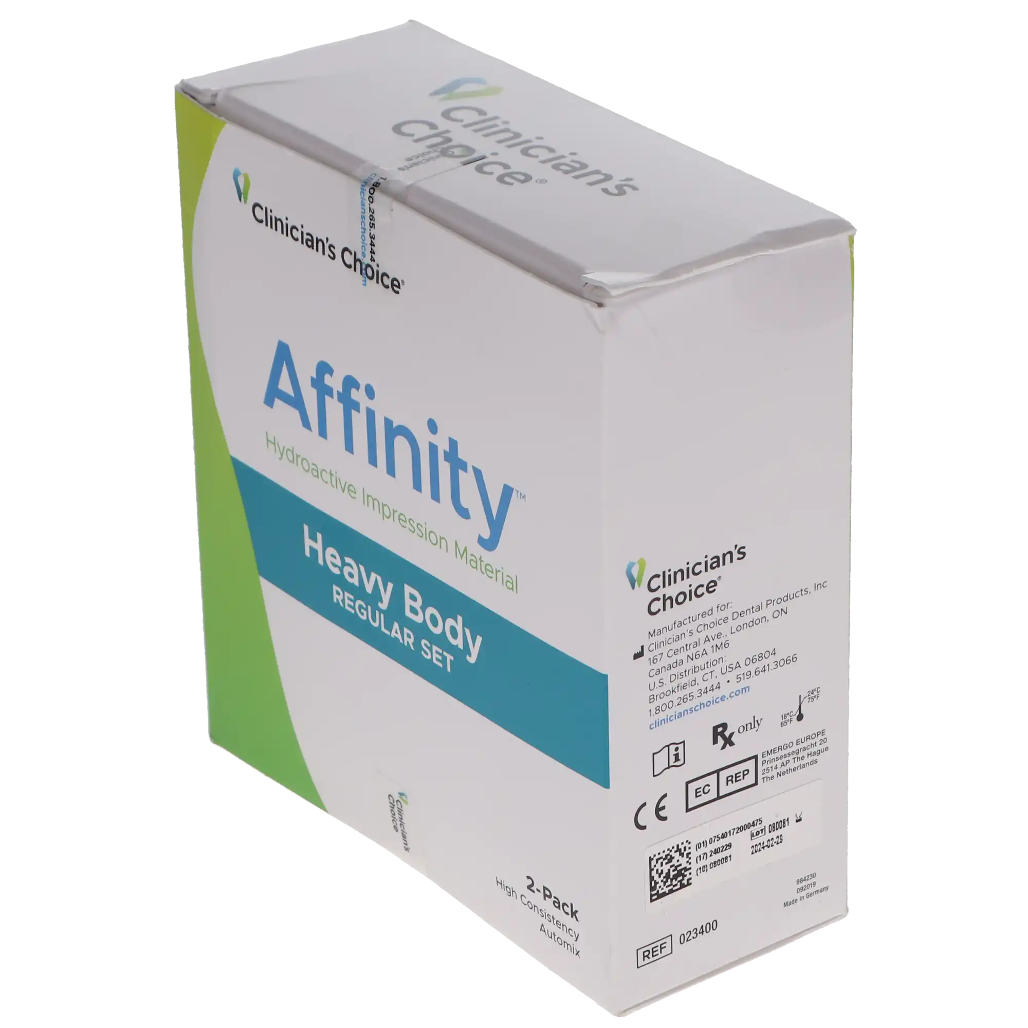Affinity Hydroactive Impression Material Heavy Body (Regular Set) with Tips, 2/Pk, 23400 thumbnail 3