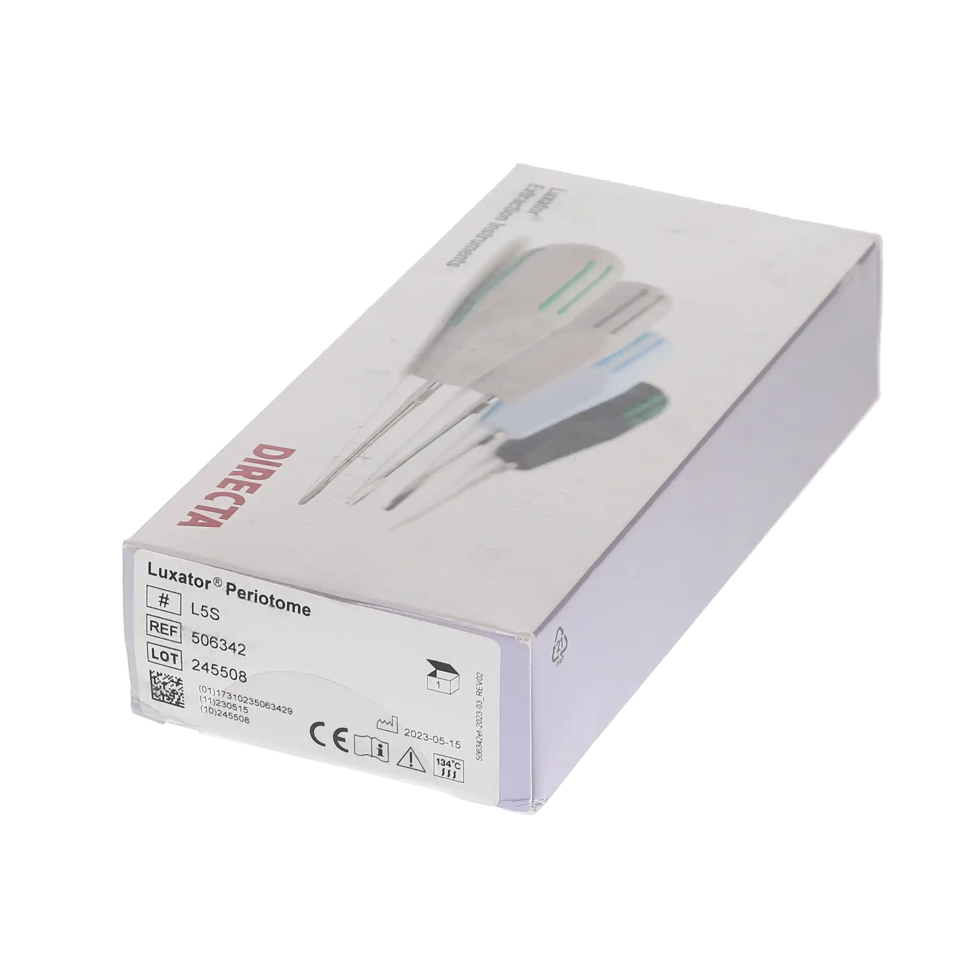Directa Luxator Periotome L5S, 5mm Straight Blade, Tan Stripes, 1/Pk, 506342 thumbnail 4