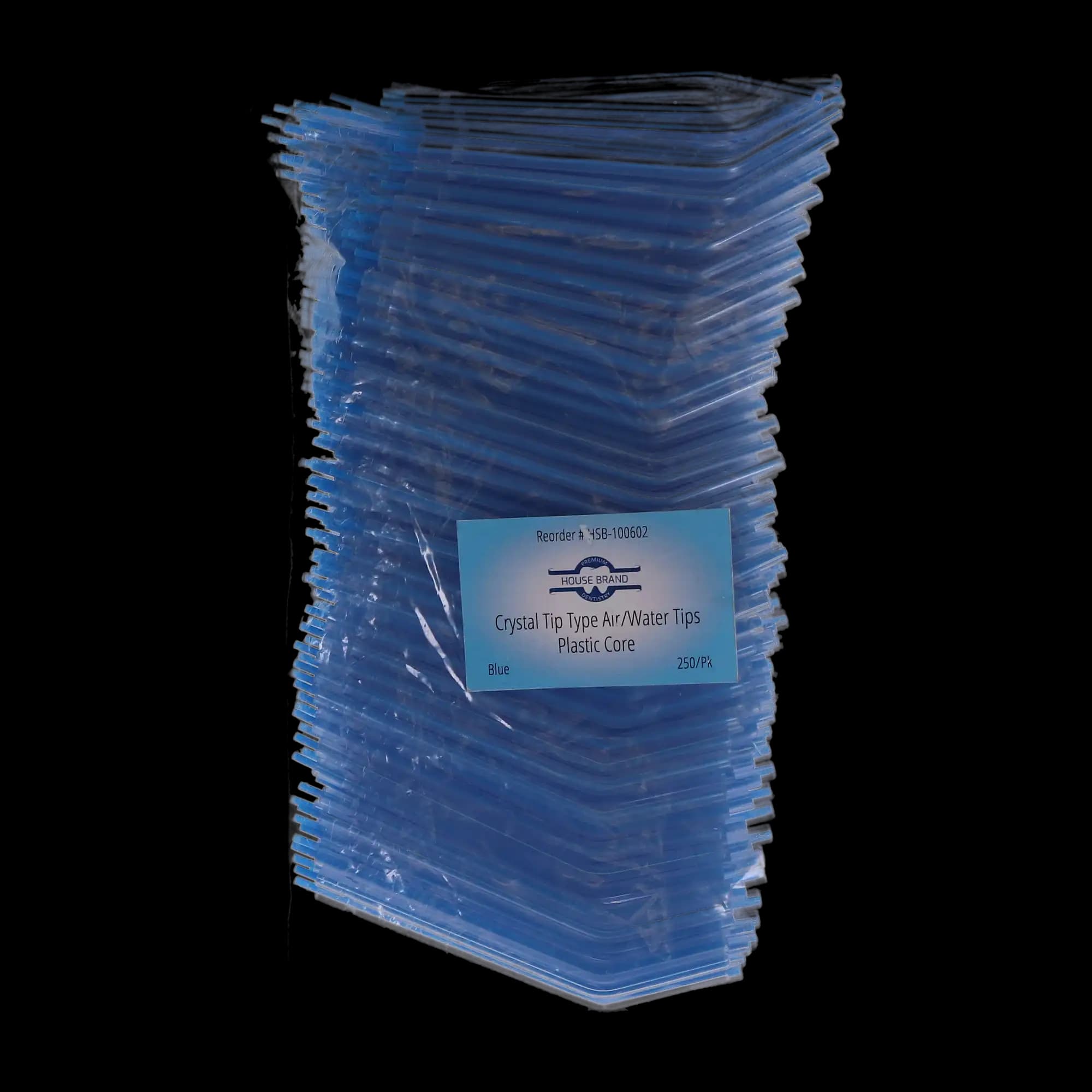 Crystal Tip Type Air/Water Syringe Tips, Plastic Core, Blue, 250/Pk, 100602 thumbnail 4