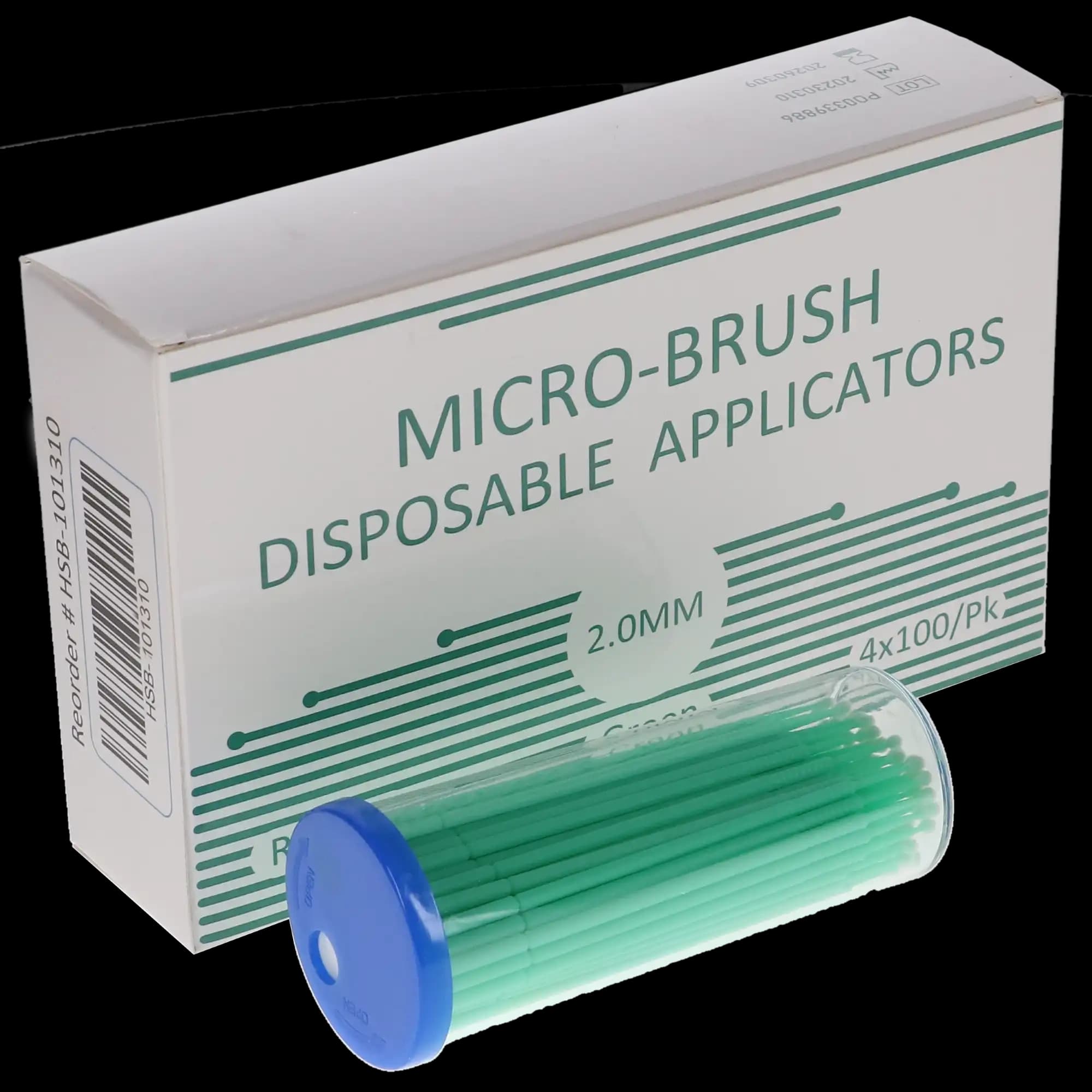 Micro-Brush Disposable Applicators, Fine, Green, 4 x 100/Pk, 101310 thumbnail 2