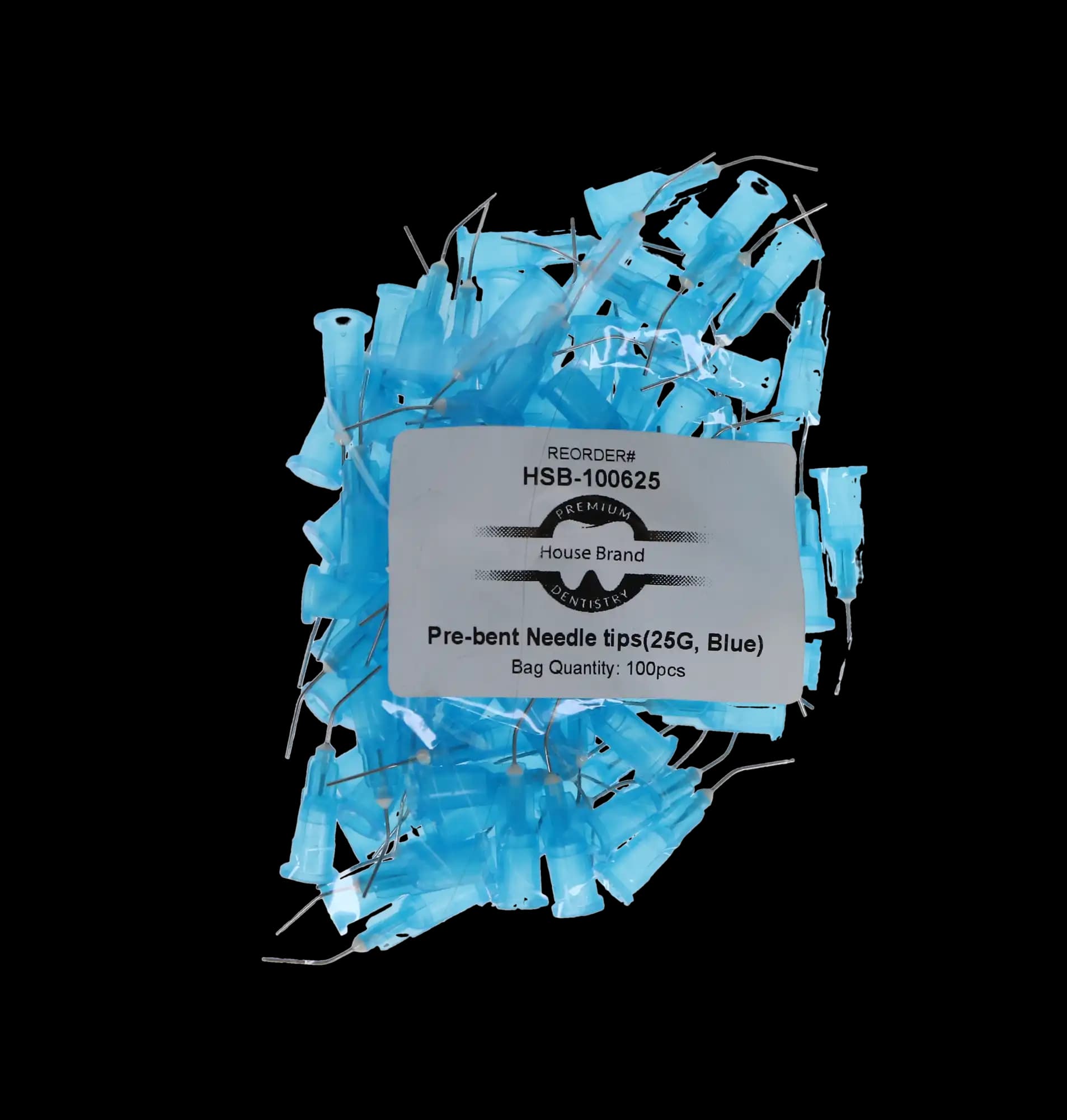 Pre-Bent Applicator Tips, 25 Ga, Blue (Etch), 100/Pk, 100625 thumbnail 5