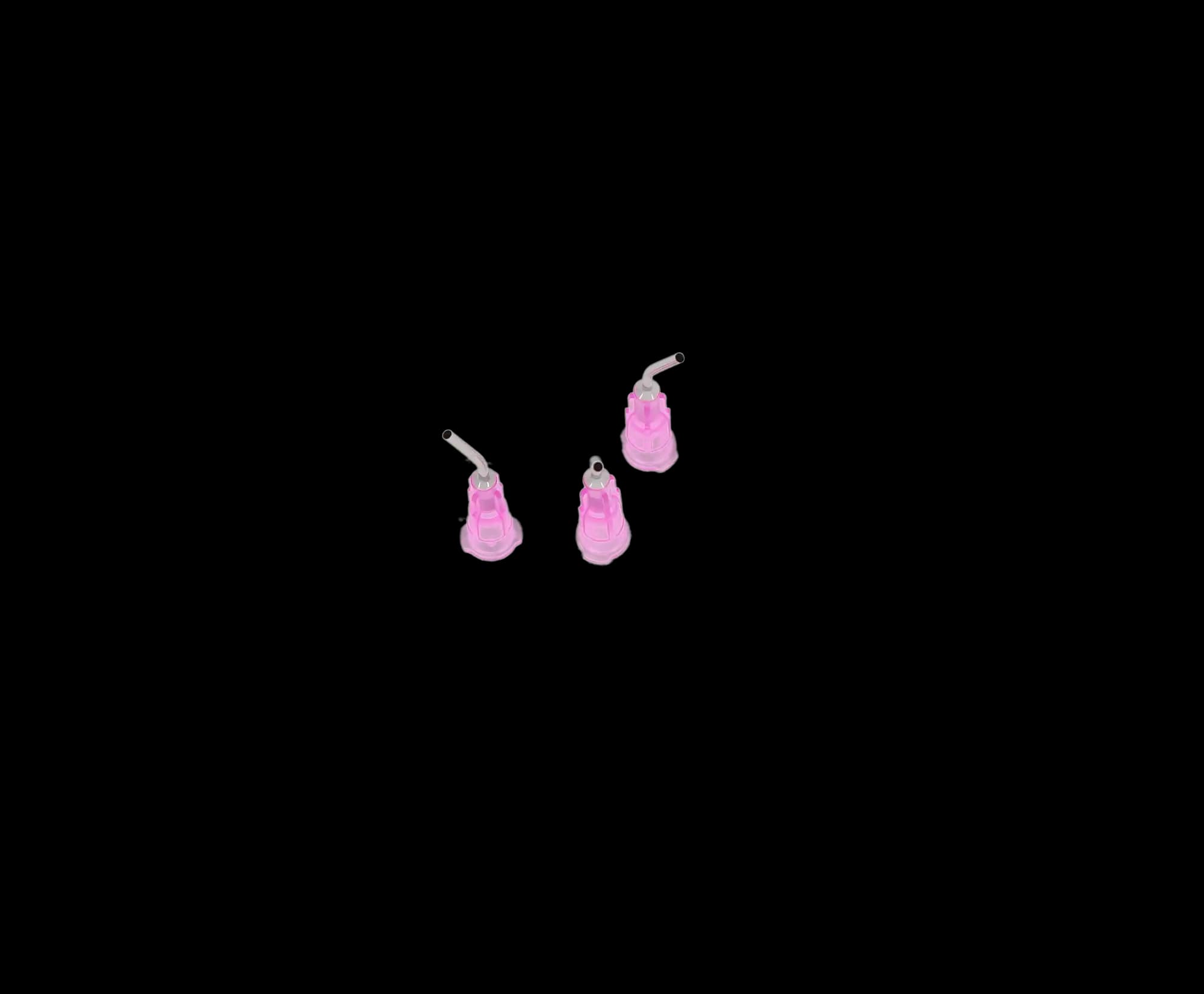 Pre-Bent Applicator Tips, 18 Gauge, Pink (Liner), 100/Pk, 100627 thumbnail 3
