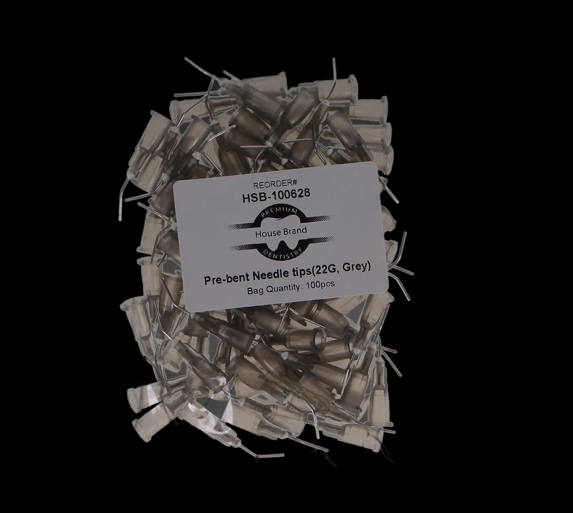 Pre-Bent Applicator Tips, 22 Gauge, Gray, 100/Pk, 100628 thumbnail 6