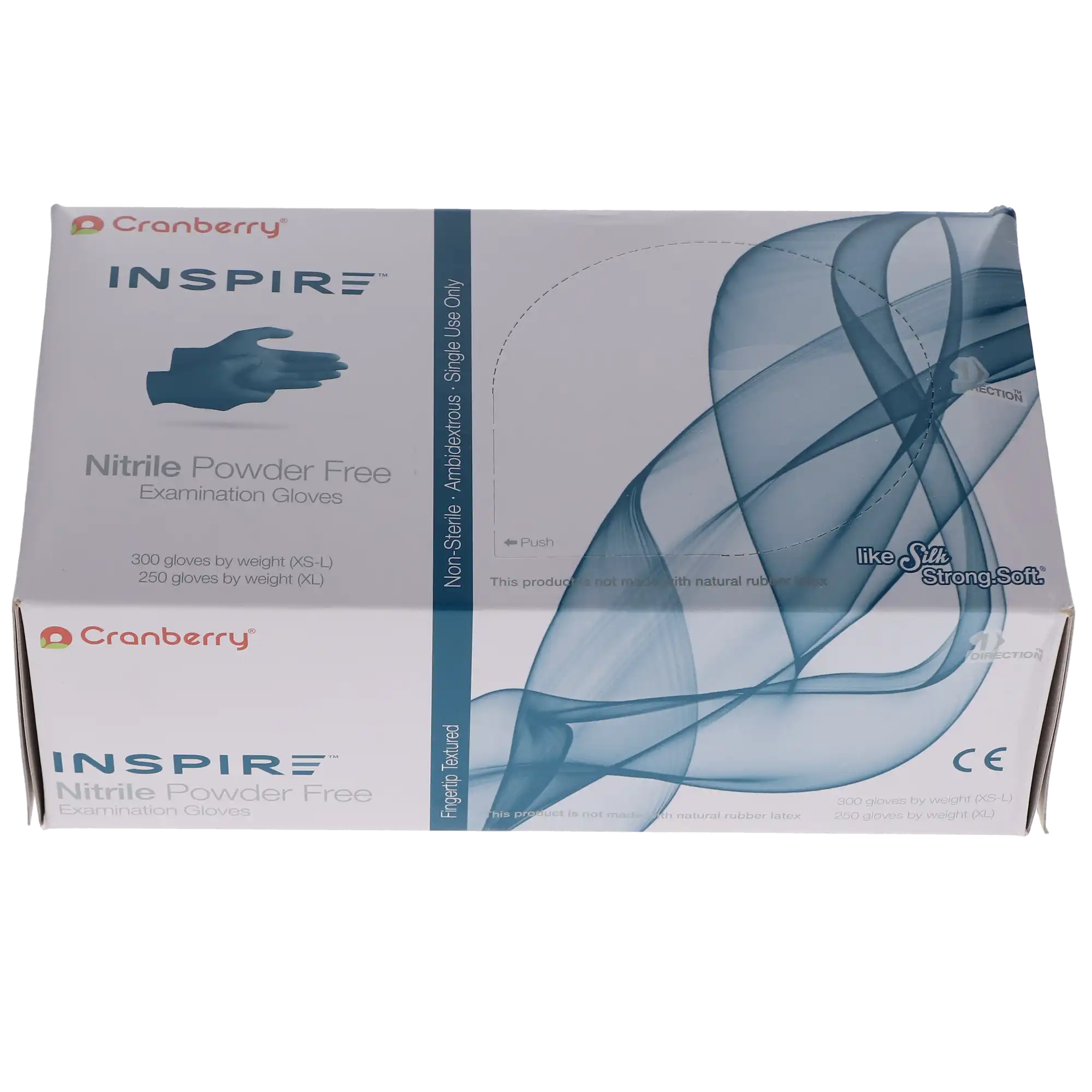Cranberry Inspire Nitrile Exam Gloves, Powder-Free, Non-Sterile, Large, Aegean Blue, 300/Box, CR3388 thumbnail 4