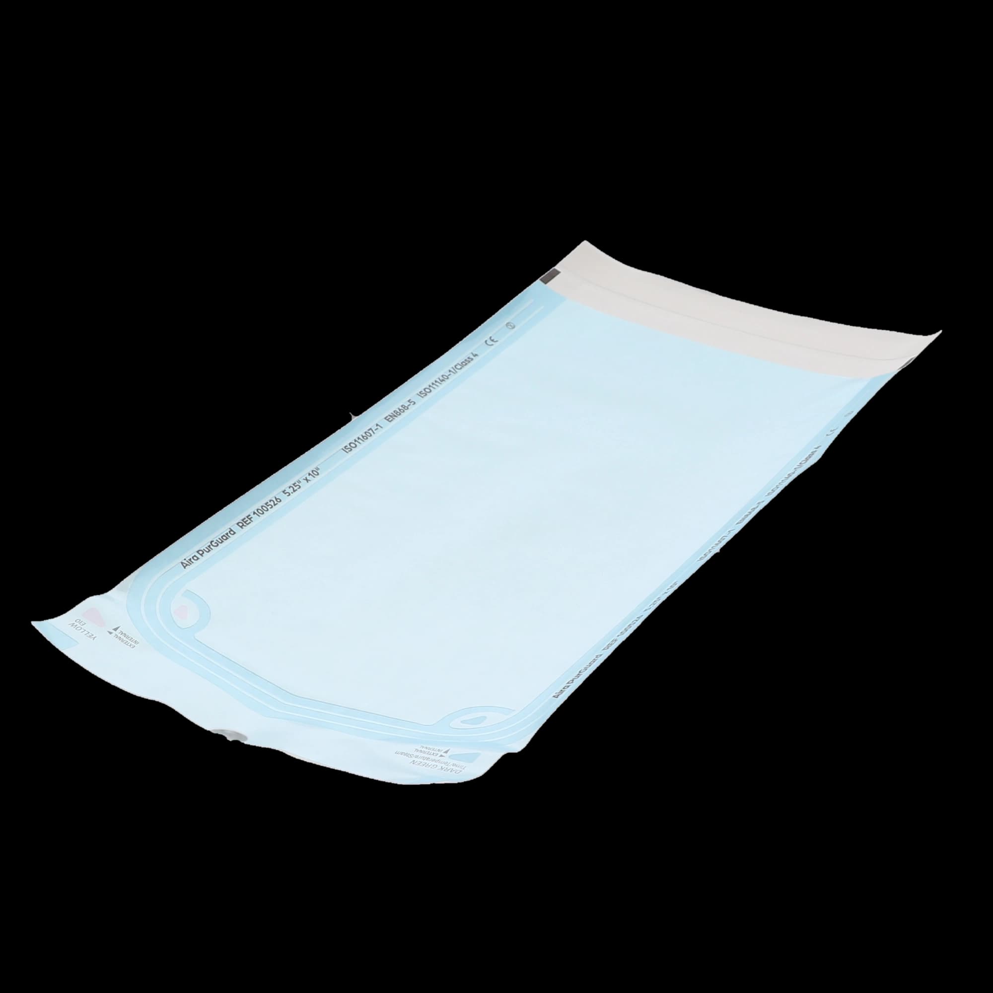 Aira Self-Sealing Sterilization Pouch, Class 4, Paper/Blue Film, 5.25" x 10", 200/Box, 100526 thumbnail 2