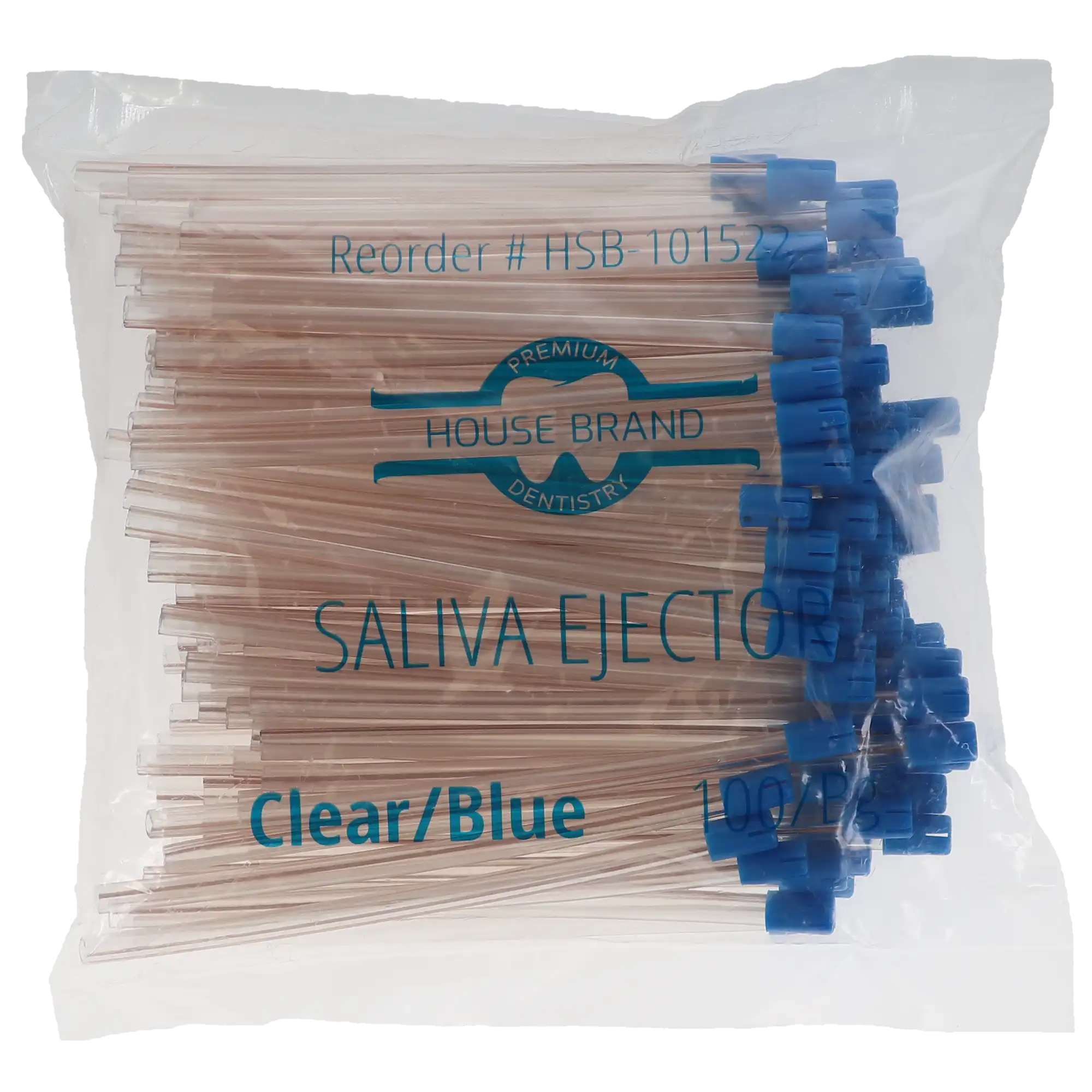 Saliva Ejector, Clear/Blue, 100/Bag, 101522 thumbnail 4