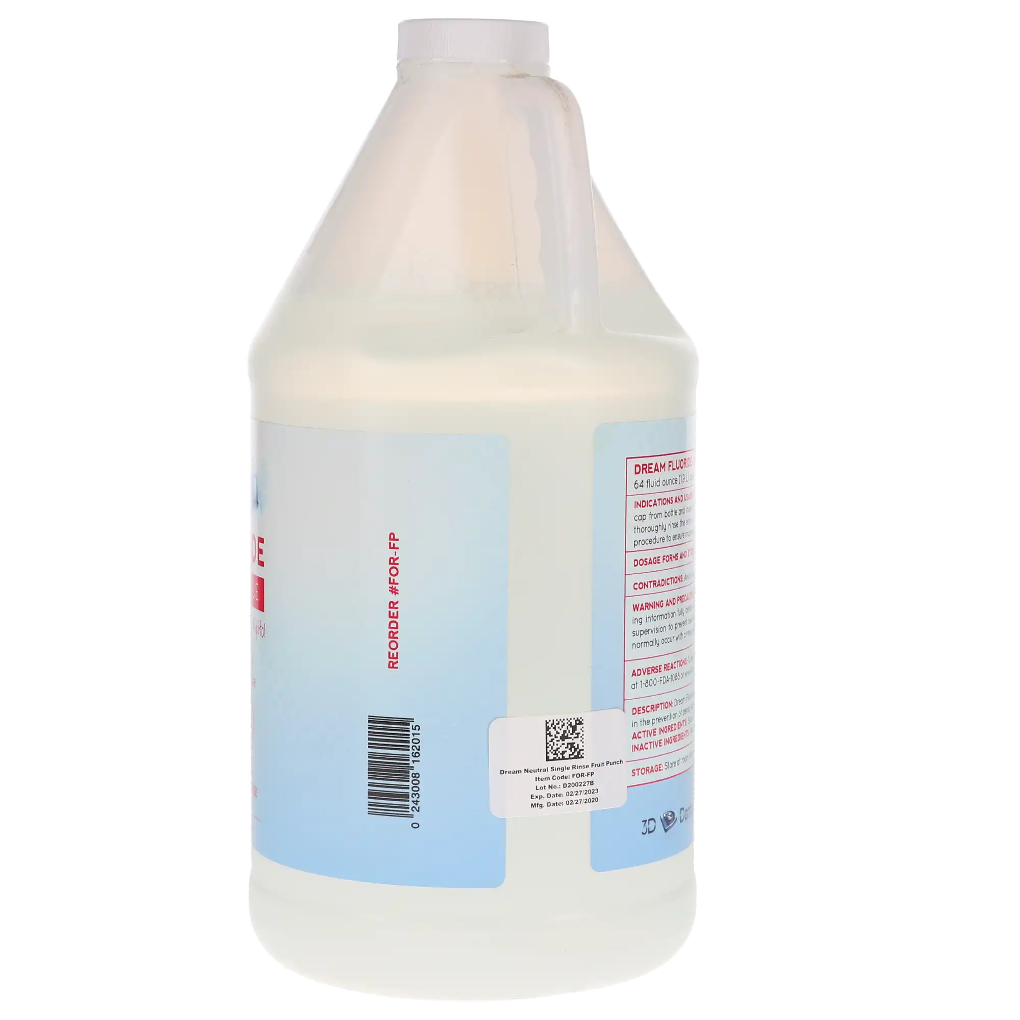 Fluoride Oral Rinse, Fruit Punch, 64 oz Bottle, 2% Sodium Fluoride, Dye-Free, 102050 thumbnail 4