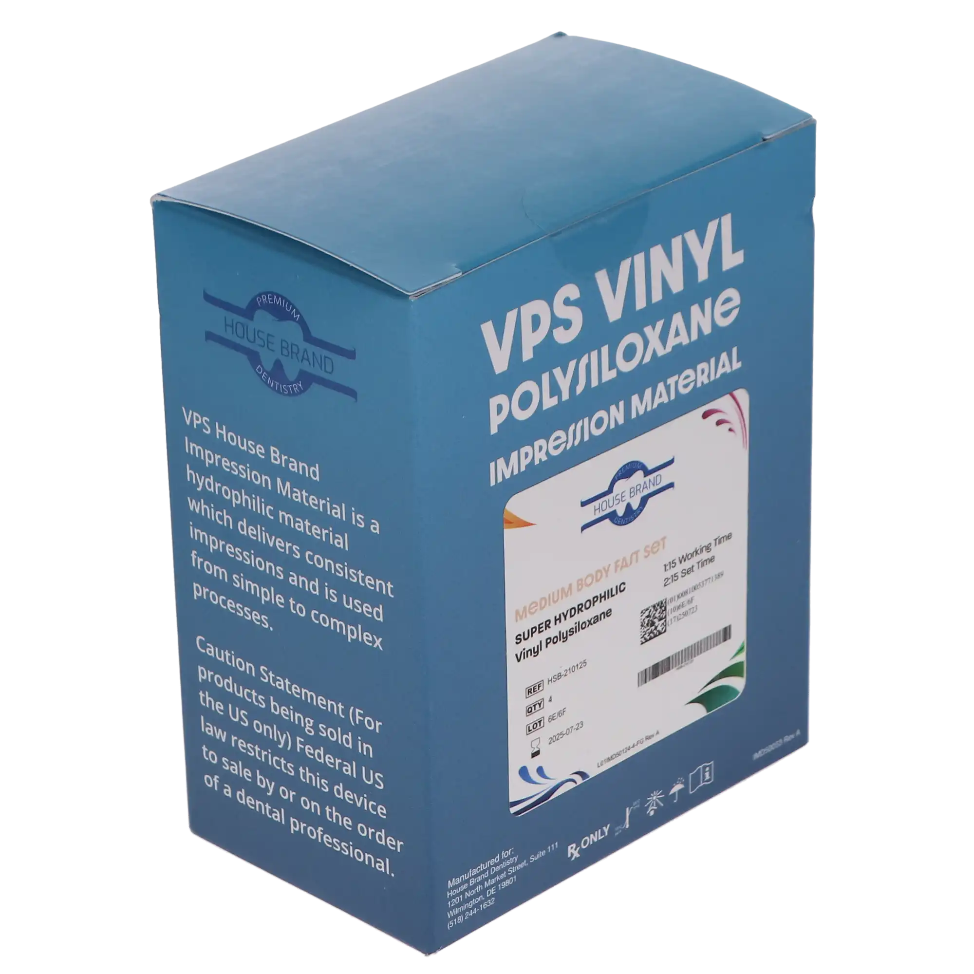 VPS Vinyl Polysiloxane Impression Material, Medium Body, Fast Set, 4/Pk, 210125 thumbnail 4