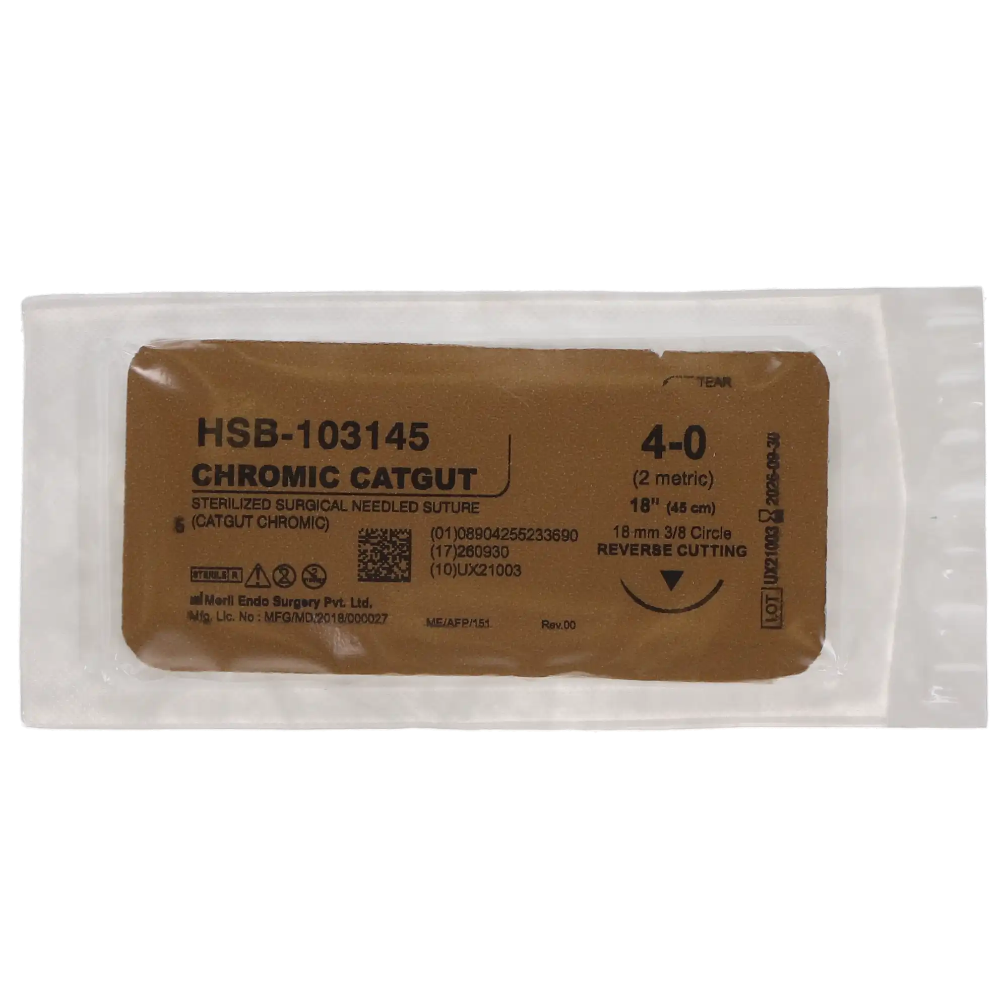 HSB Chromic Gut Suture, C-6 Needle, 4-0, 18", 12/Bx thumbnail 2