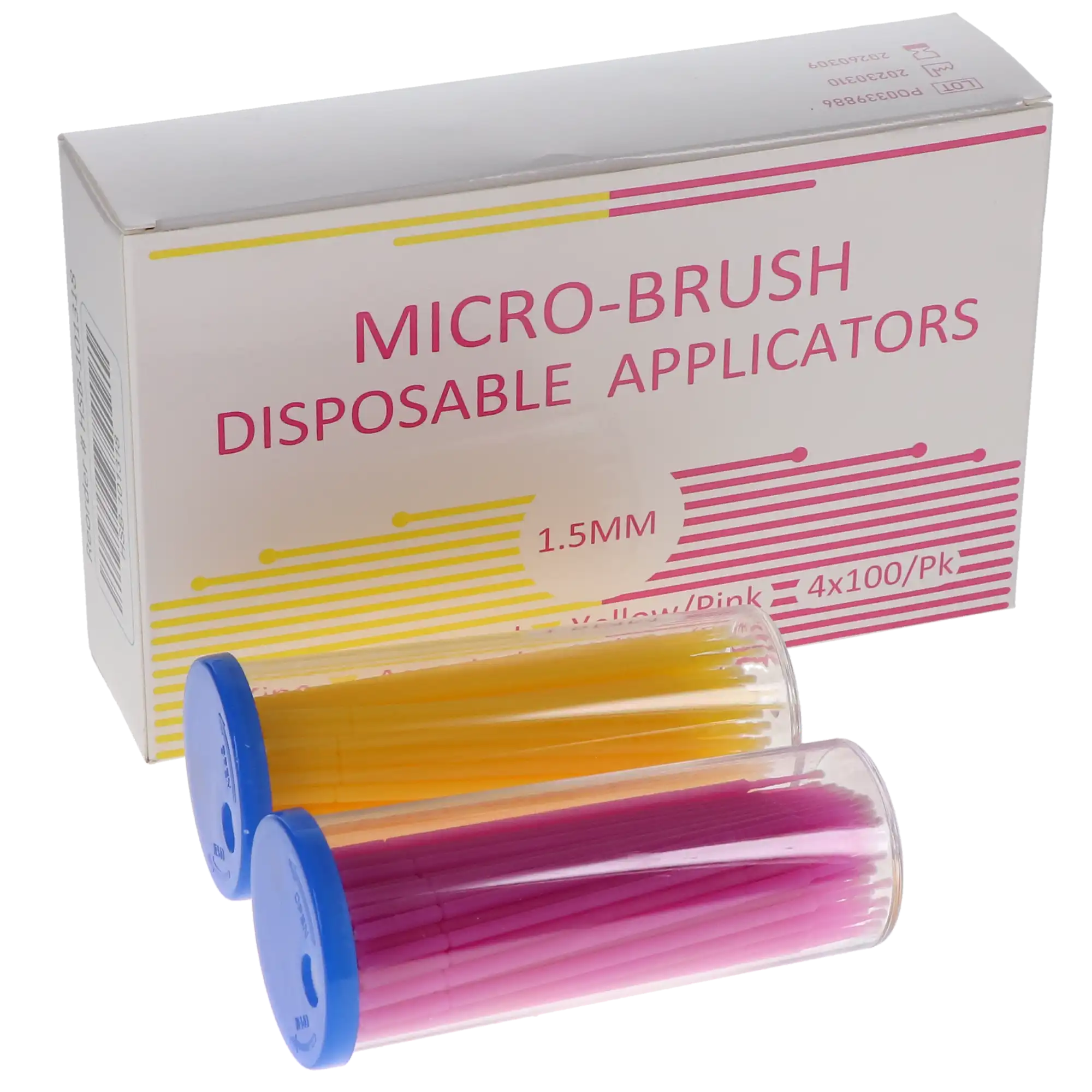 Micro-Brush Disposable Applicators, Fine, Assorted, Yellow/Pink, 4 x 100/Pk thumbnail 2
