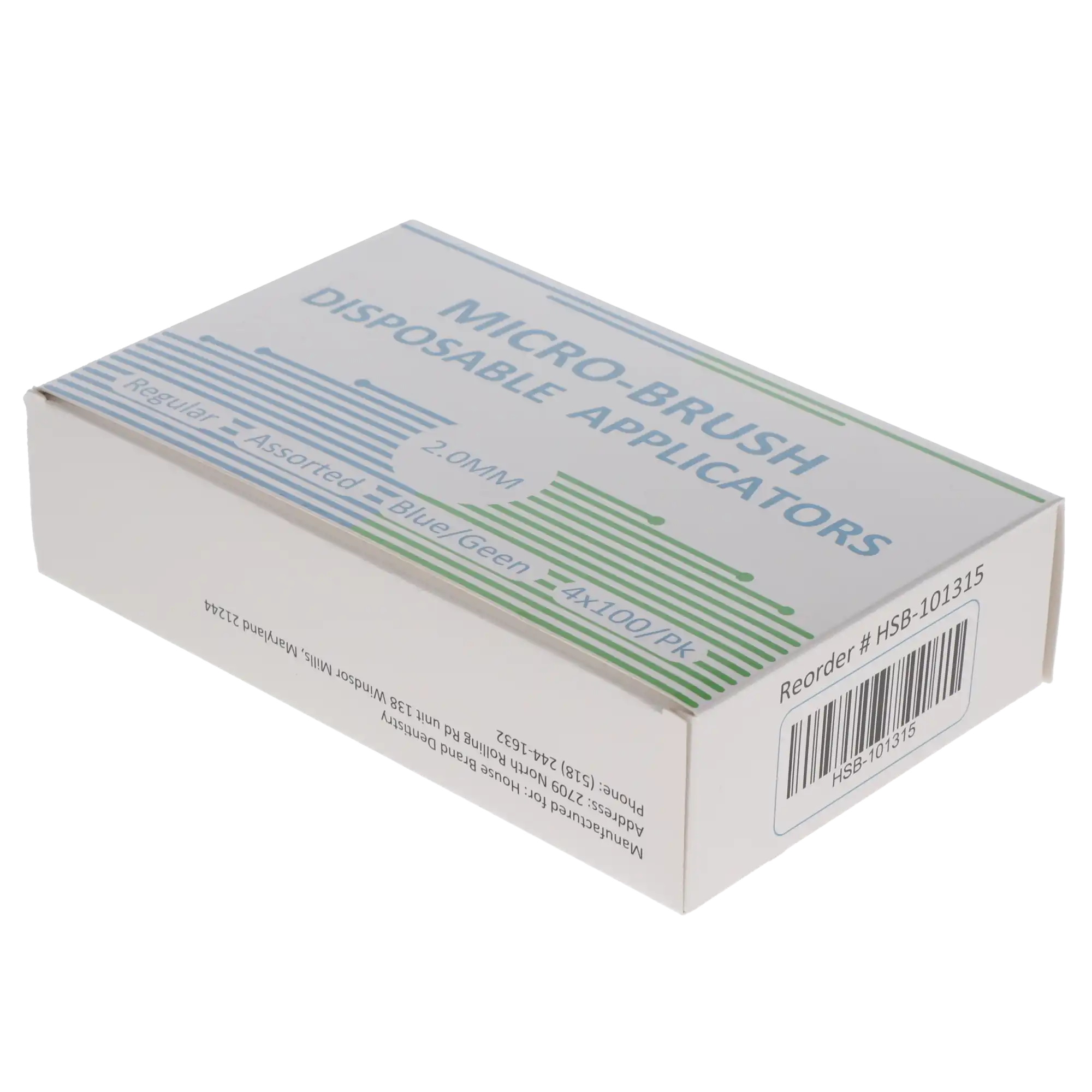 Micro-Brush Disposable Applicators, Regular, Assorted, Blue/Green, 4 x 100/Pk thumbnail 3