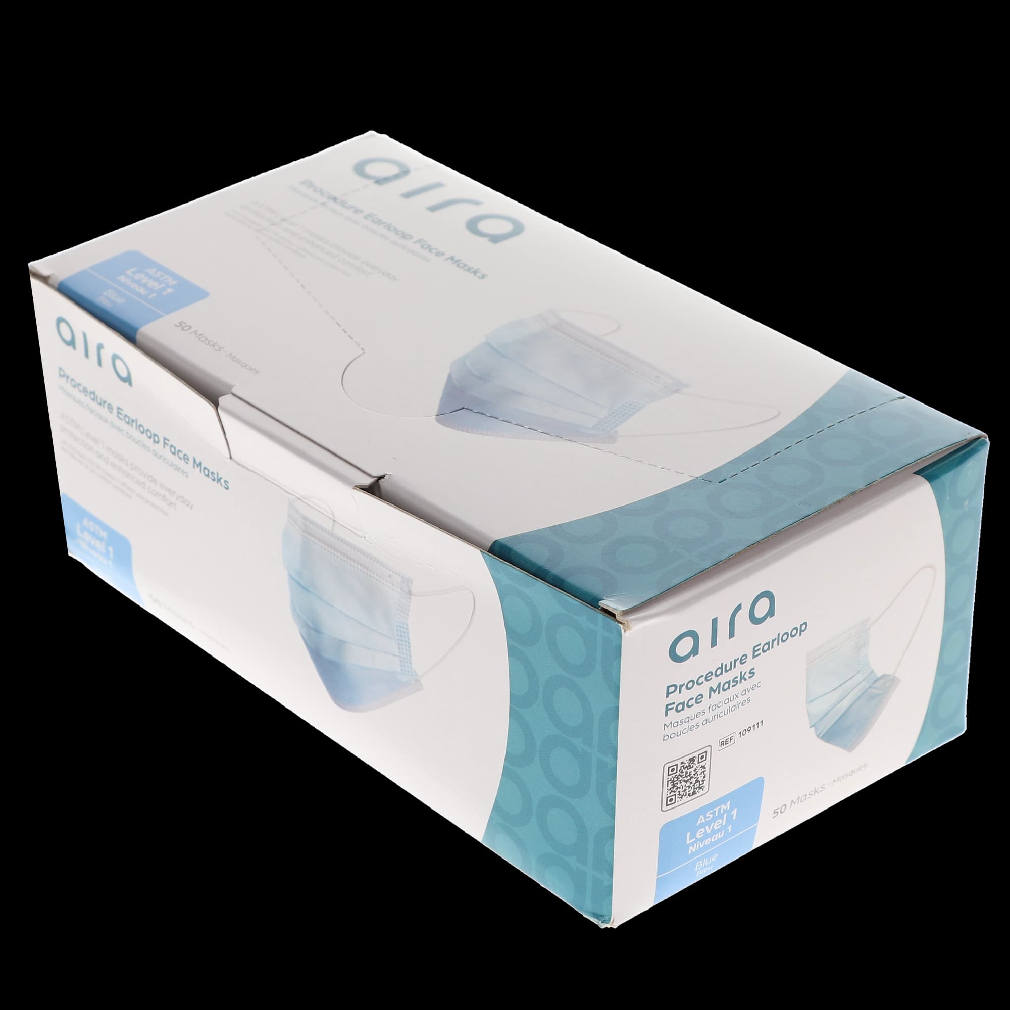 Aira Earloop 3-Ply Procedural Masks, ASTM Level 1, Blue, 50/Box, 109111 thumbnail 2