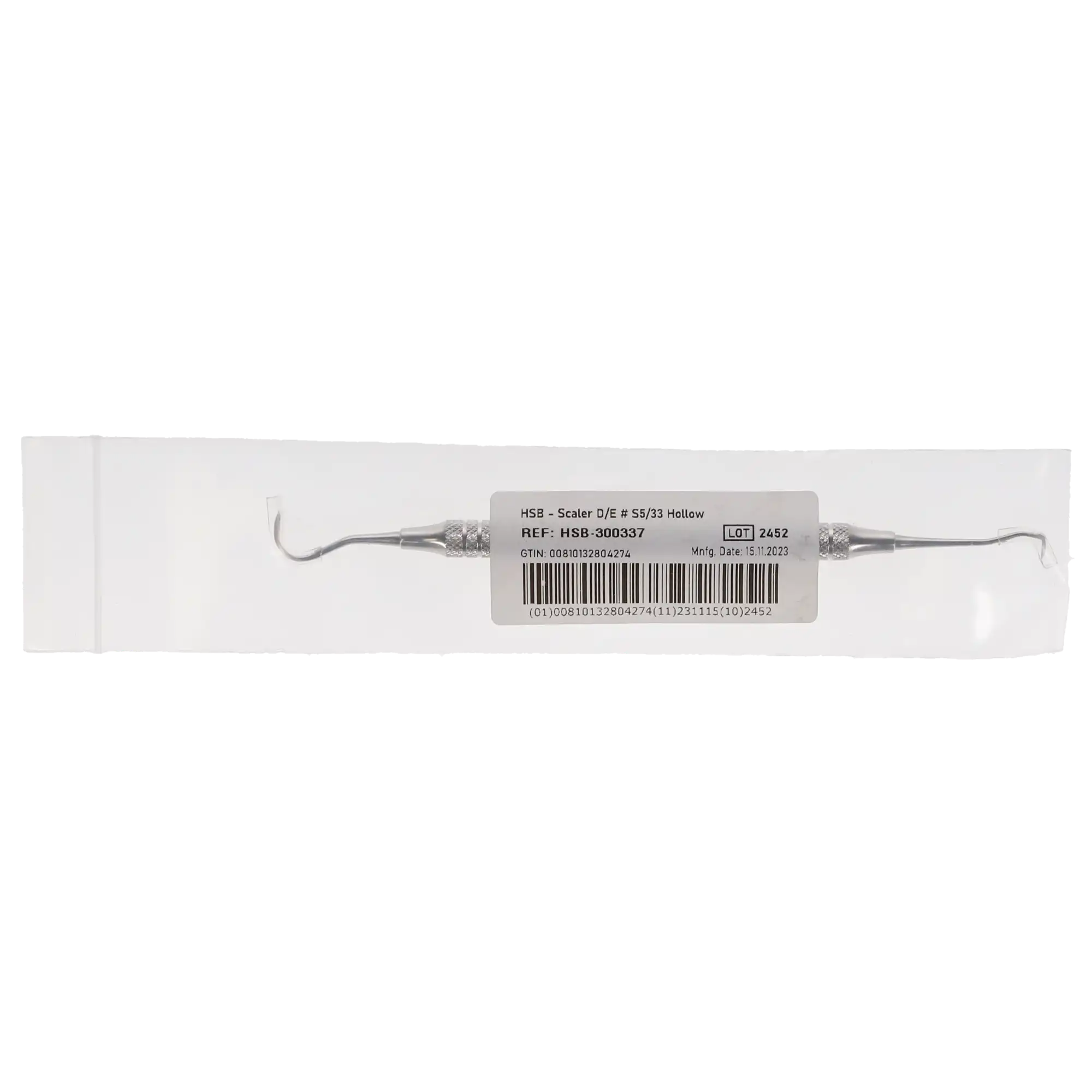 HSB Scaler D/E # S5/33 Hollow, Double-Ended Sickle Scaler, 300337 thumbnail 4