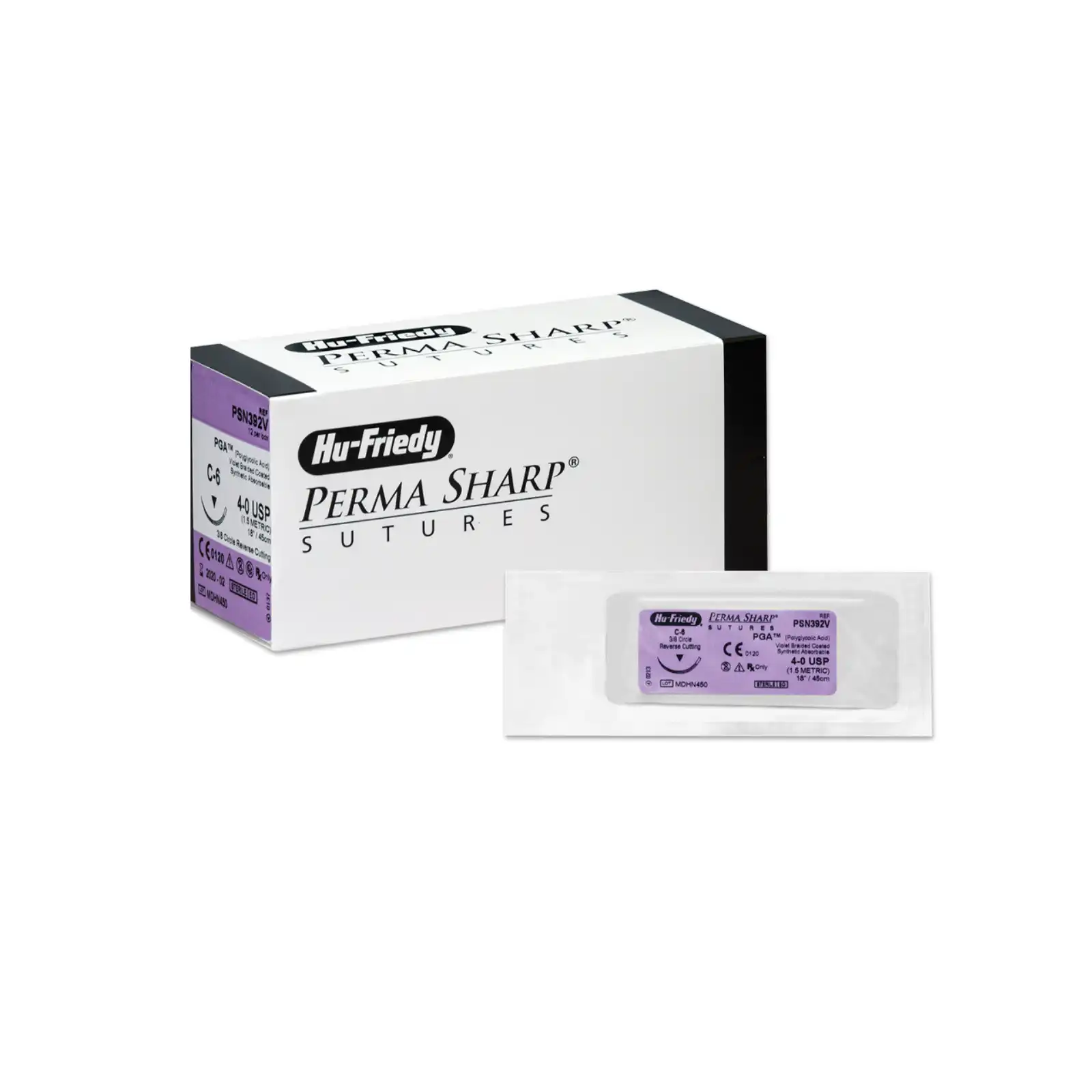 Hu-Friedy Perma Sharp Chromic Gut Suture, 4-0, 18", C-3 Premium Reverse Cutting Needle, 3/8 Circle, 13mm, 12/Box, PSN1654C thumbnail 5