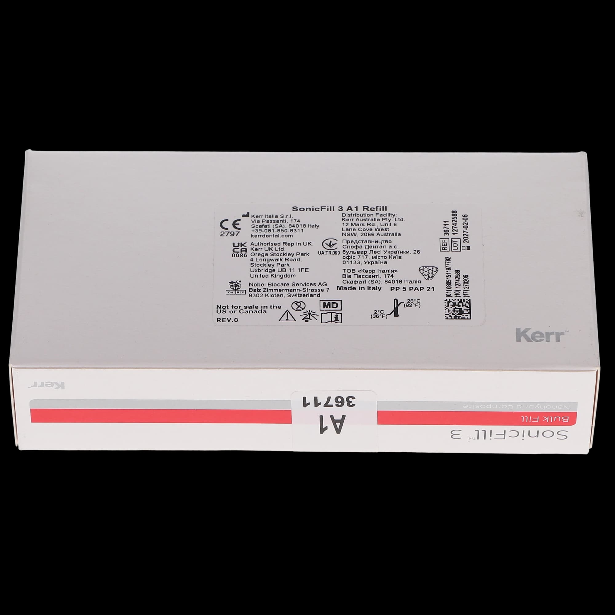 Kerr SonicFill 3 Bulk Fill Composite System, A1, Unidose Tips, 0.25 g, 20/Pk, 36711 thumbnail 4