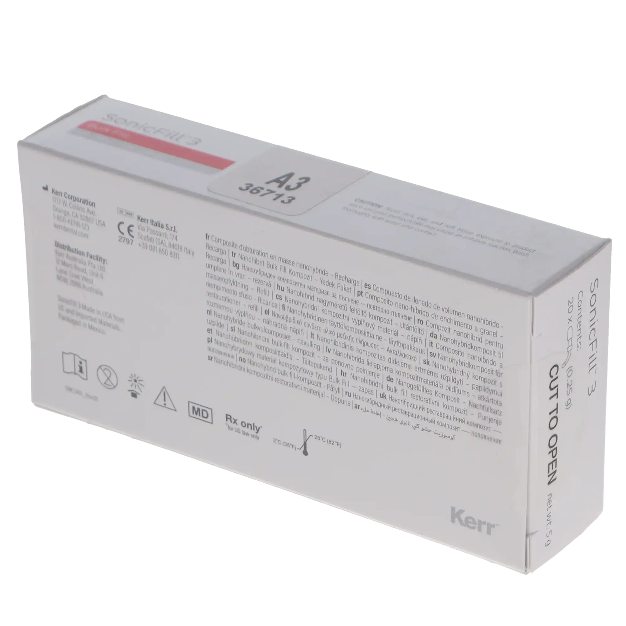 Kerr SonicFill 3 SingleFill Bulk Fill Composite Refill, Shade A3, 20 x 0.25g Unidose Tips, #36713 thumbnail 11