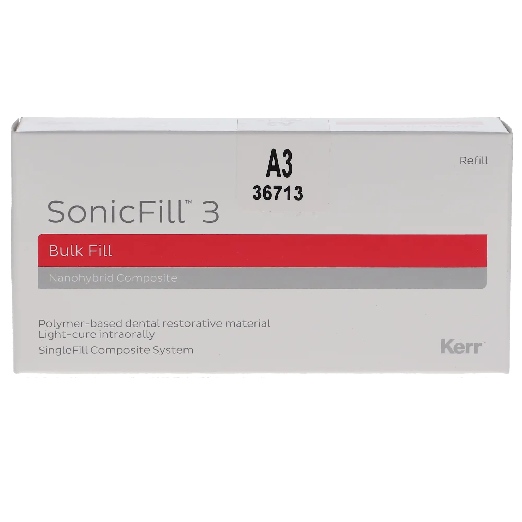 Kerr SonicFill 3 SingleFill Bulk Fill Composite Refill, Shade A3, 20 x 0.25g Unidose Tips, #36713 thumbnail 12