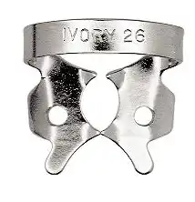 Ivory Rubber Dam Clamp, Winged, #26, Stainless Steel, Regular Molar, 50057370 thumbnail 2