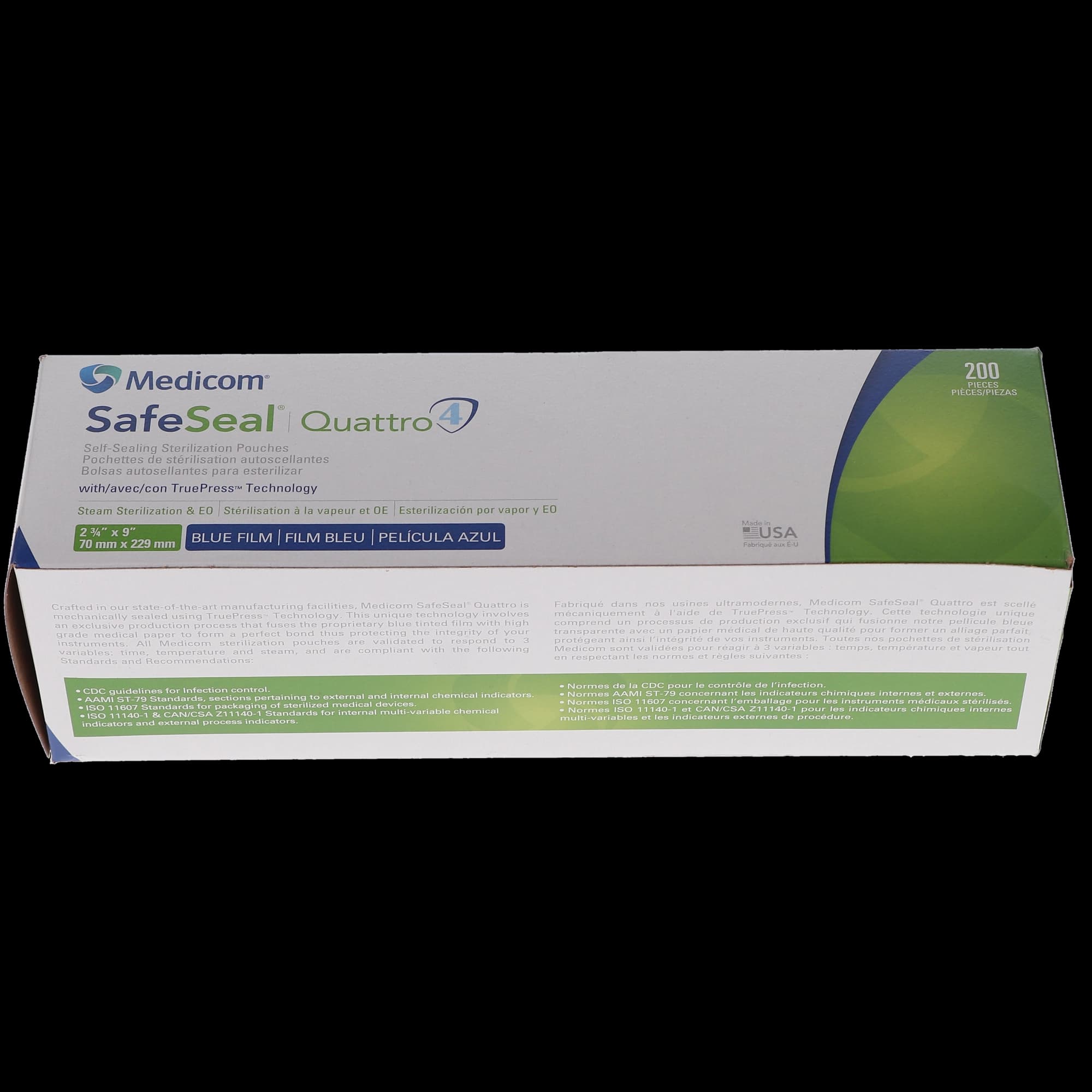 Medicom SafeSeal Quattro Self-Sealing Sterilization Pouches, 2.75" x 9", 200/Box, 88000-4 thumbnail 12