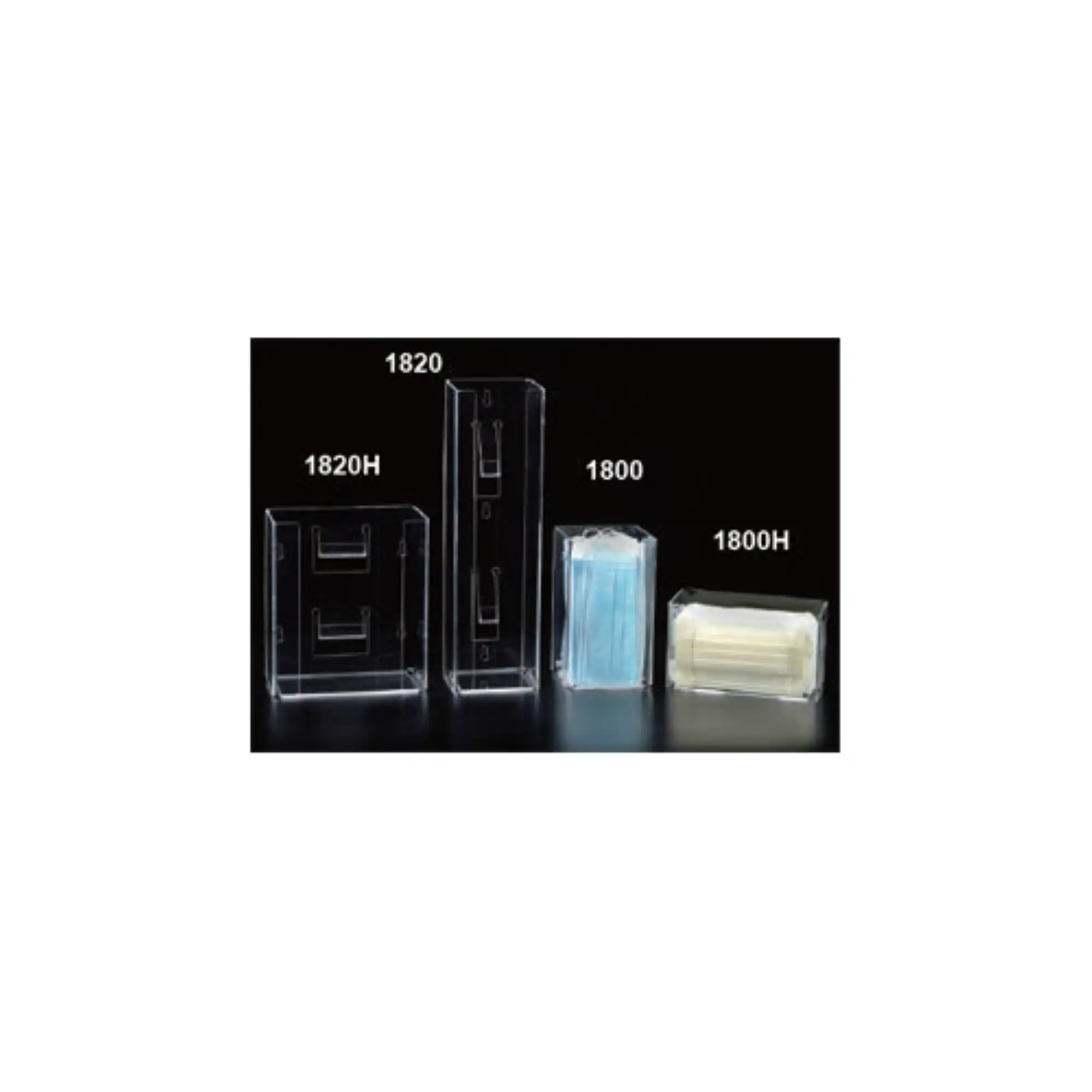 Plasdent Acrylic Earloop Mask Box Dispenser, Double Horizontal, Holds 2 Mask Boxes, 1820H - Plasdent - Acrylic Earloop Mask Box Dispenser Double Horizontal, 1820H - Image 1