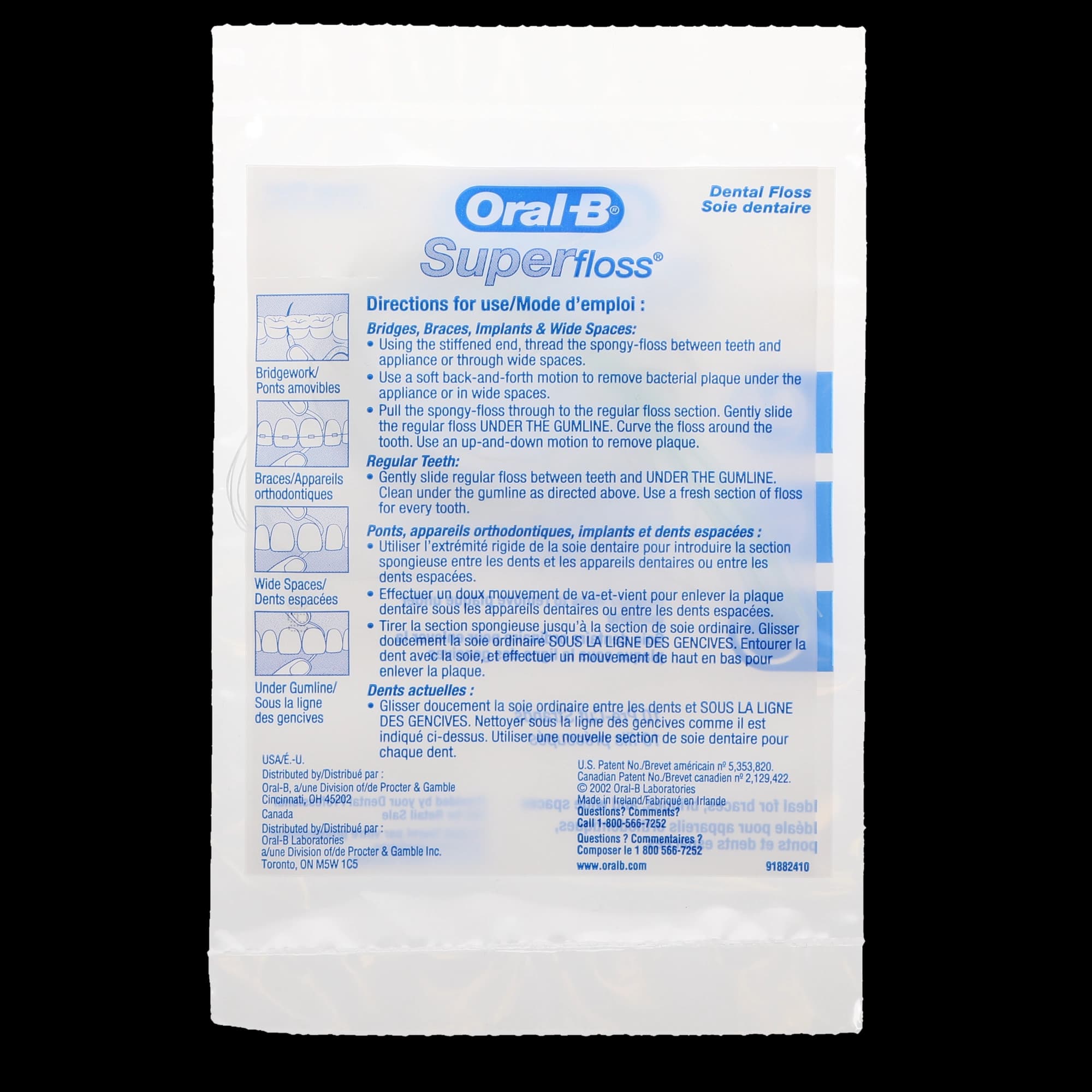 Oral-B Super Floss Sample Pack, Unflavored, 10 Strands per Box, 100 Boxes per Case thumbnail 3