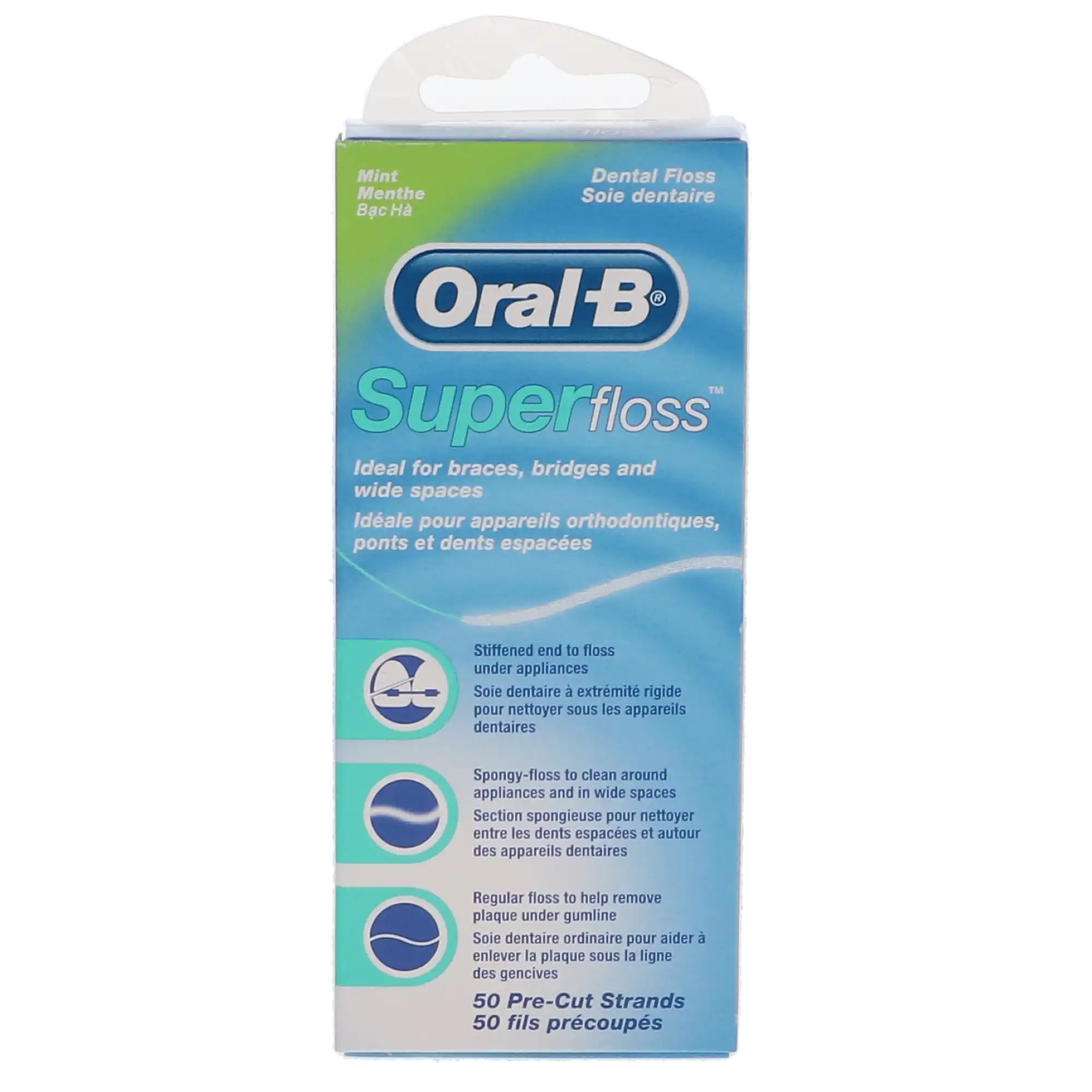 Oral-B SuperFloss Office Pack, Mint, Pre-Measured Strands, 50 Strands/Box, 24 Boxes/Case thumbnail 2
