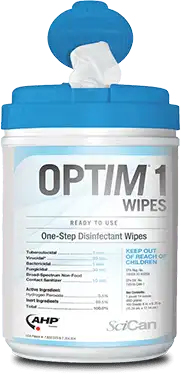 Optim 1 Wipes, 6" x 7", 160 Wipes per Canister, 12 Canisters per Case - Optim 1 Wipes 6x7 160/Cn x 12/Cs - Image 1