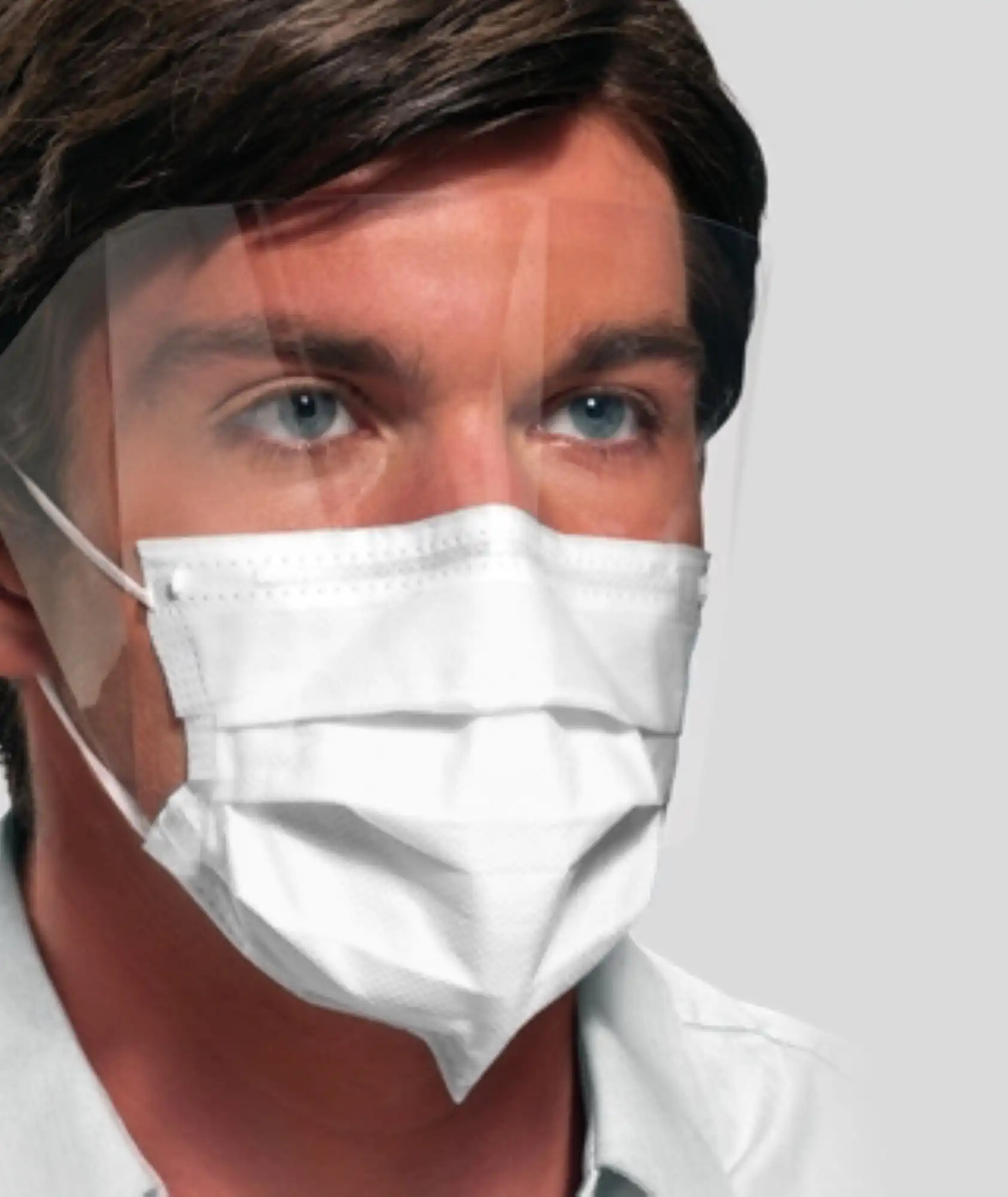Crosstex Ultra Sensitive FogFree Surgical Face Mask with Shield, ASTM Level 3, White, Ear Loop, 25/Box, GCPWS thumbnail 2