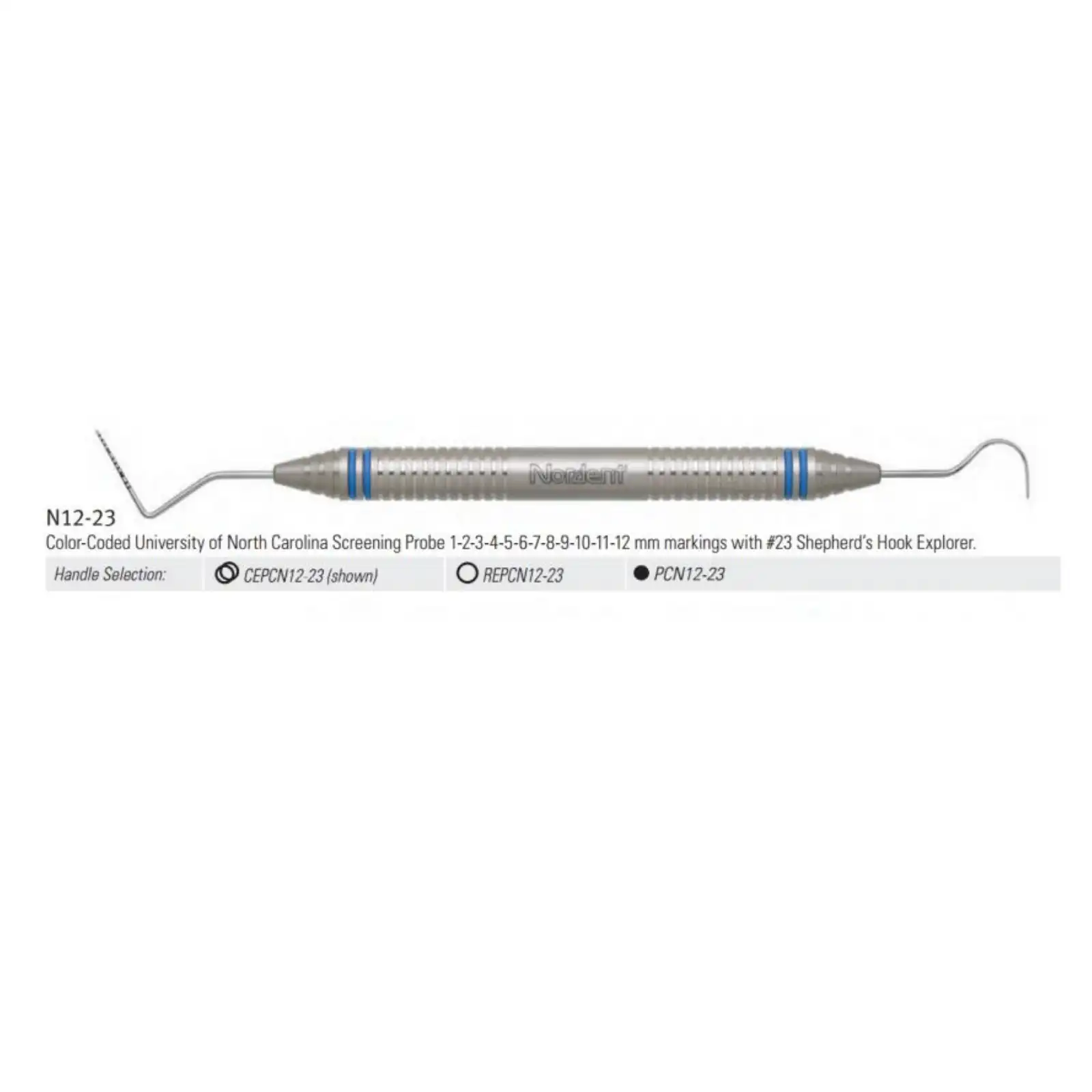 Nordent Color Coded Expro Double-Ended Explorer/Probe, #23/UNC #12 (1-12mm), DuraLite ColorRings, CEPCN12-23 thumbnail 8