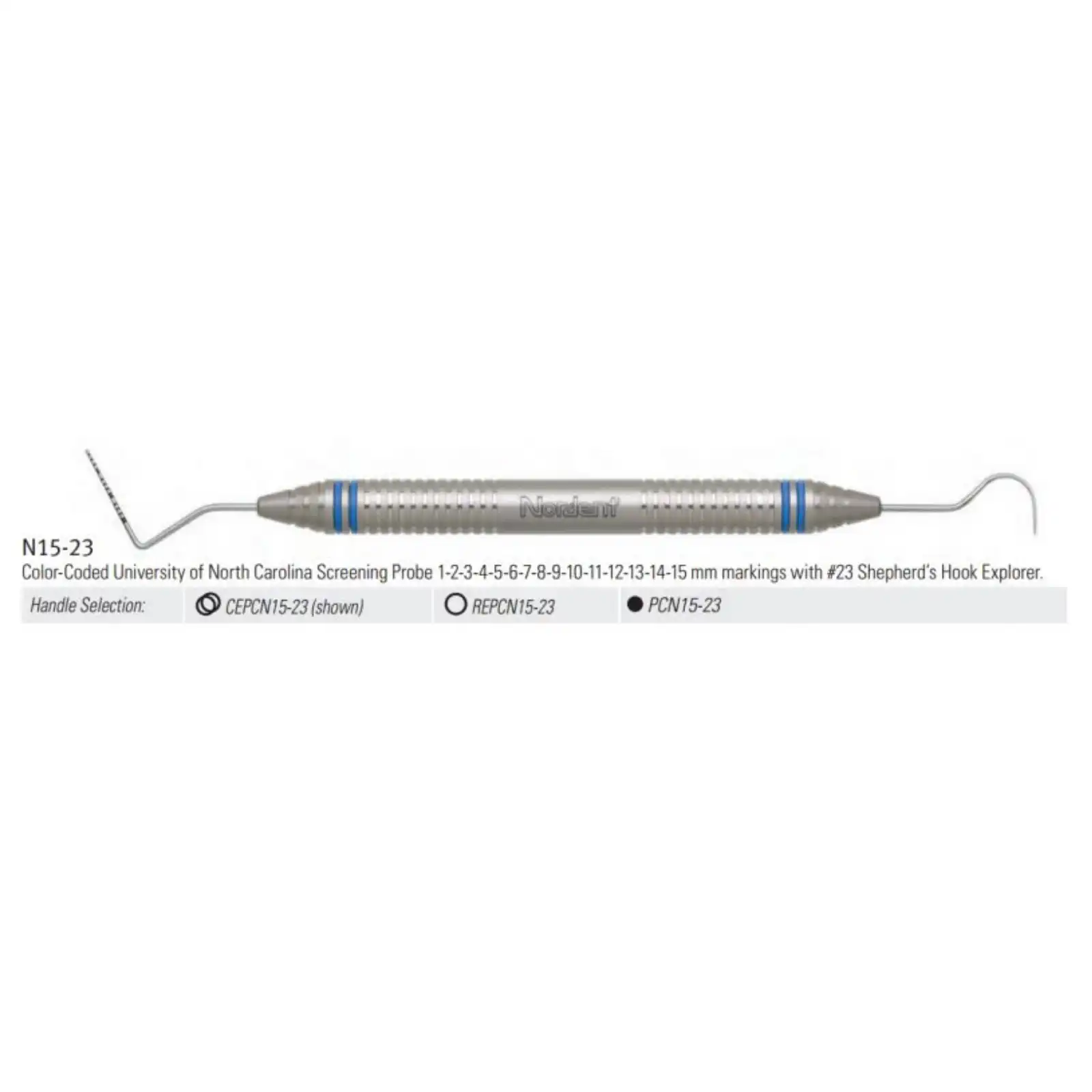 Nordent Expro #23 DE Color Coded Probe UNC #N15 DuraLite ColorRings, Double-End Explorer/Probe Combination thumbnail 8