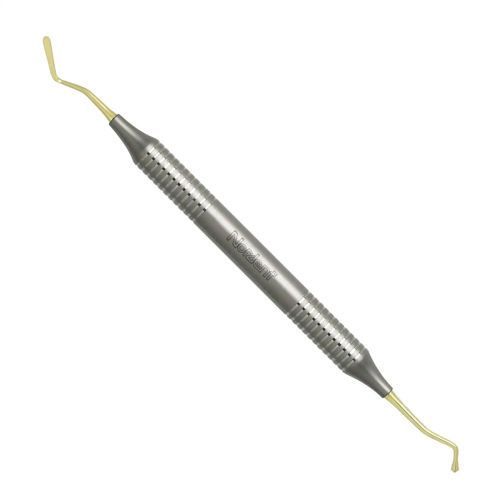 Nordent #23T Composite Placement Instrument, Double-Ended Paddle/Acorn, Titanium Nitride Coated, DuraLite Round Handle, REPFI23T thumbnail 2
