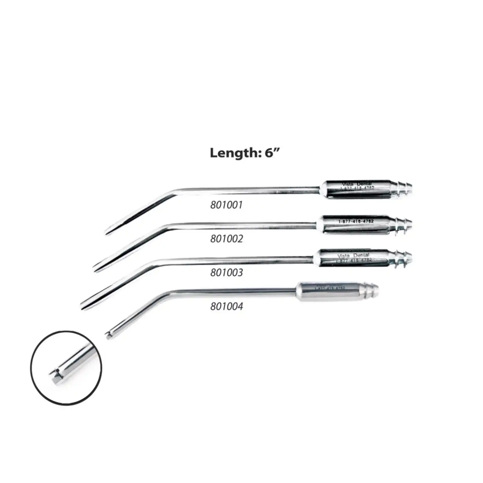 Vista Apex Appli-Vac Surgical Aspirator Tip, 1.5mm Opening, 6" Length, Stainless Steel, 1 Each (15P1A / 1591A / #801001) thumbnail 3