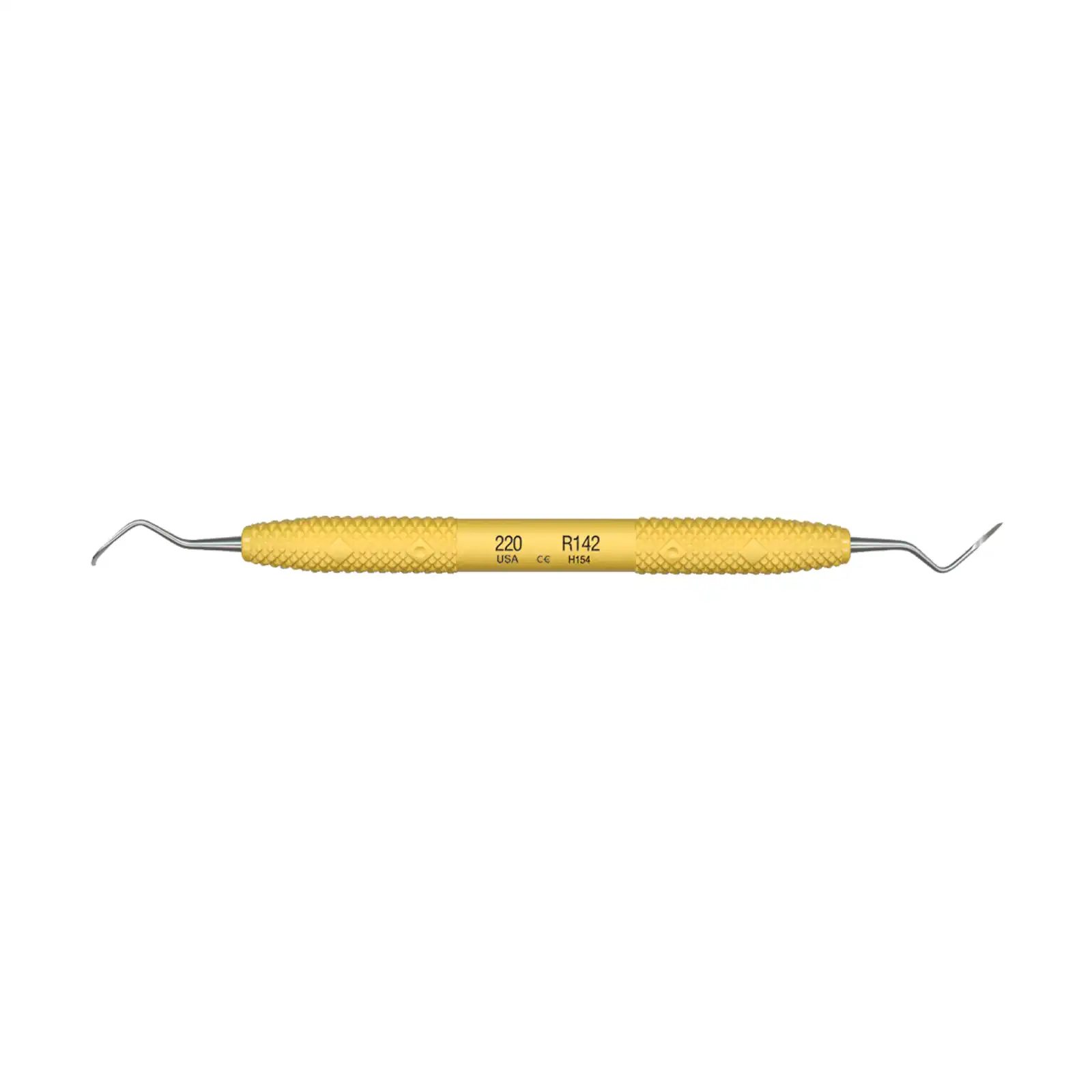PDT Cruise 220 Posterior Sickle Scaler, Double End, Yellow Resin Handle, R142 thumbnail 2