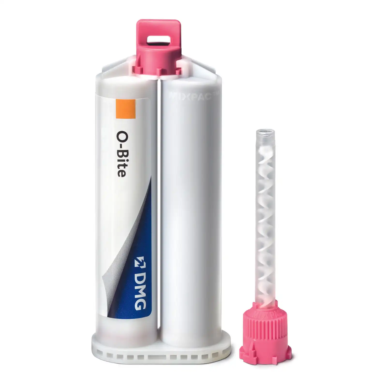 DMG O-Bite VPS Bite Registration Material Refill Kit, Fast Set, Orange, 4 x 50 mL Cartridges + 15 Automix Tips, 999765 thumbnail 2