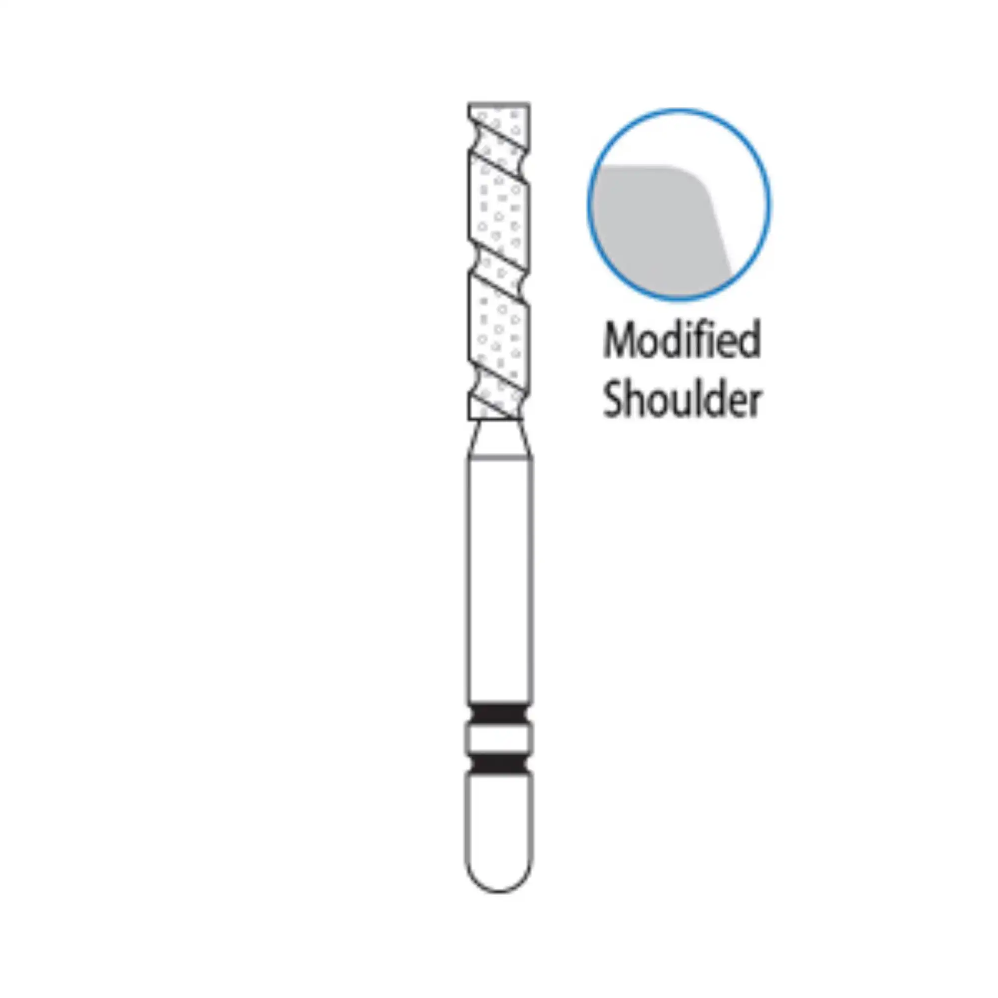 Premier Two Striper TS2000 Diamond Bur, FG, KR Cylinder, Coarse, Green, #2013.8KR, 1.6 mm Diameter, 8.0 mm Length, 5/Pk, 2000139 thumbnail 2