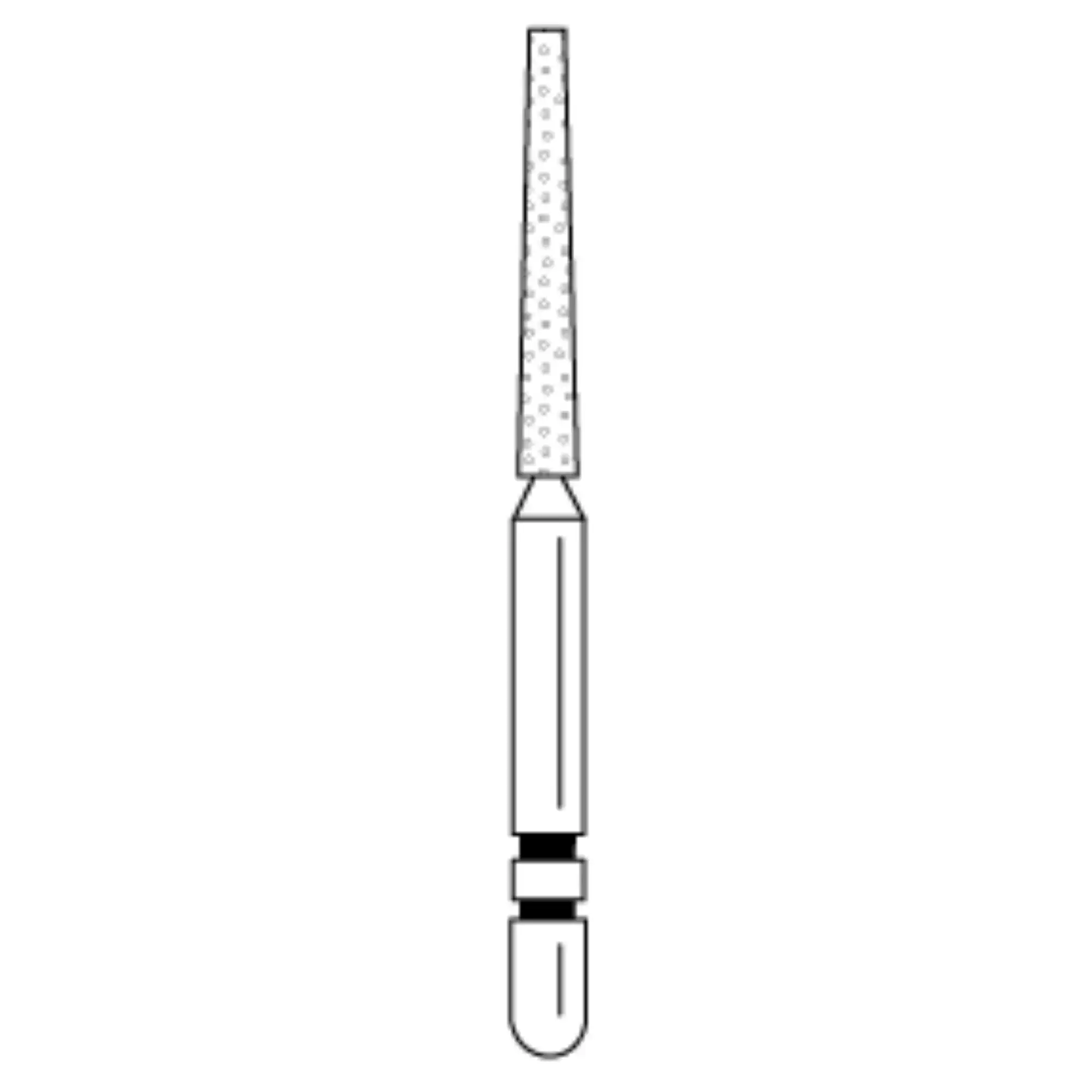 Two Striper Diamond Bur, FG, Flat-End Taper, 721.10, Fine, Red, 1.3 mm Major/0.8 mm Minor, 10 mm Length, 5/Pk, 2015386 thumbnail 2
