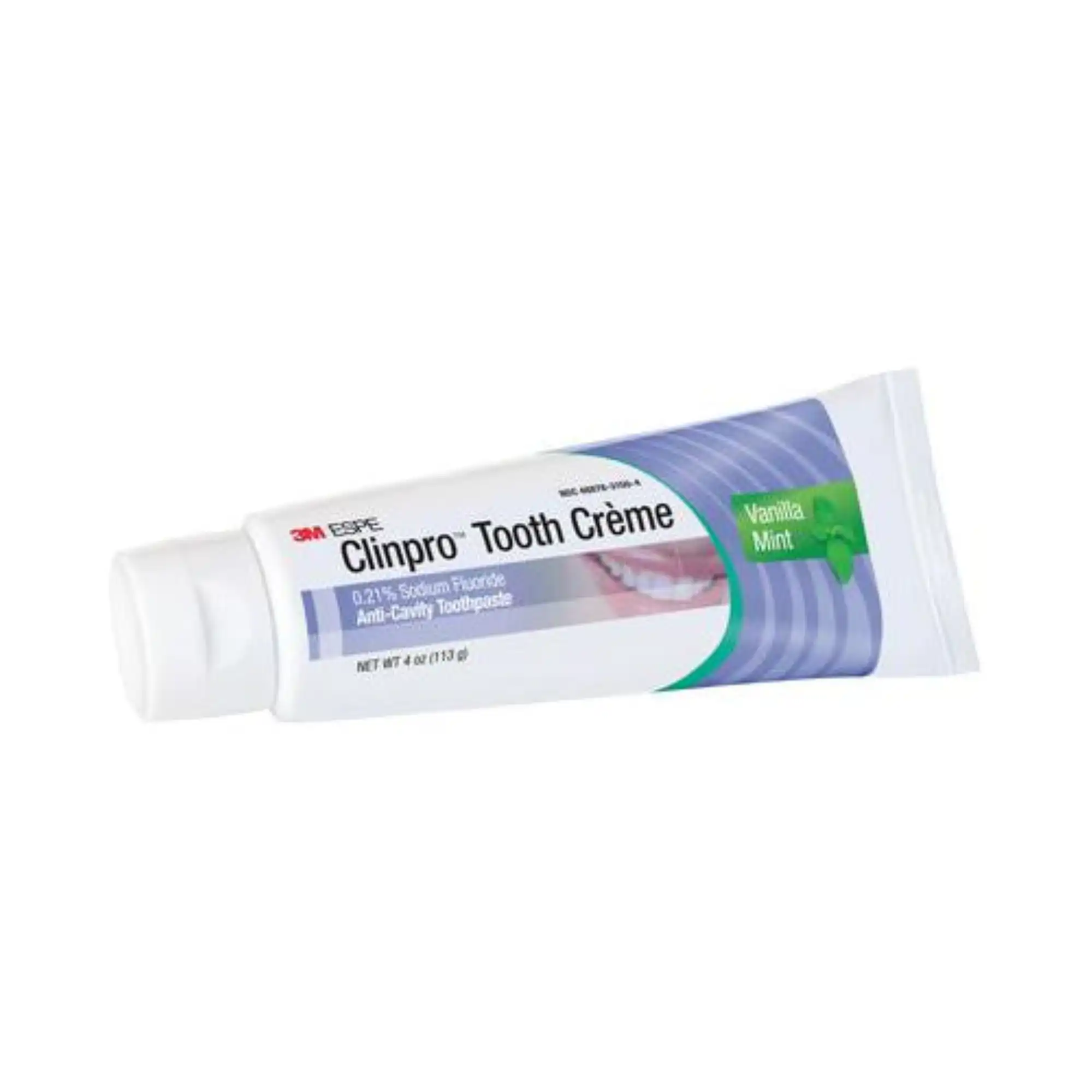 3M Clinpro Tooth Crème 0.21% Sodium Fluoride Anti-Cavity Toothpaste, Vanilla Mint, 4 oz Tube, 12117 thumbnail 2