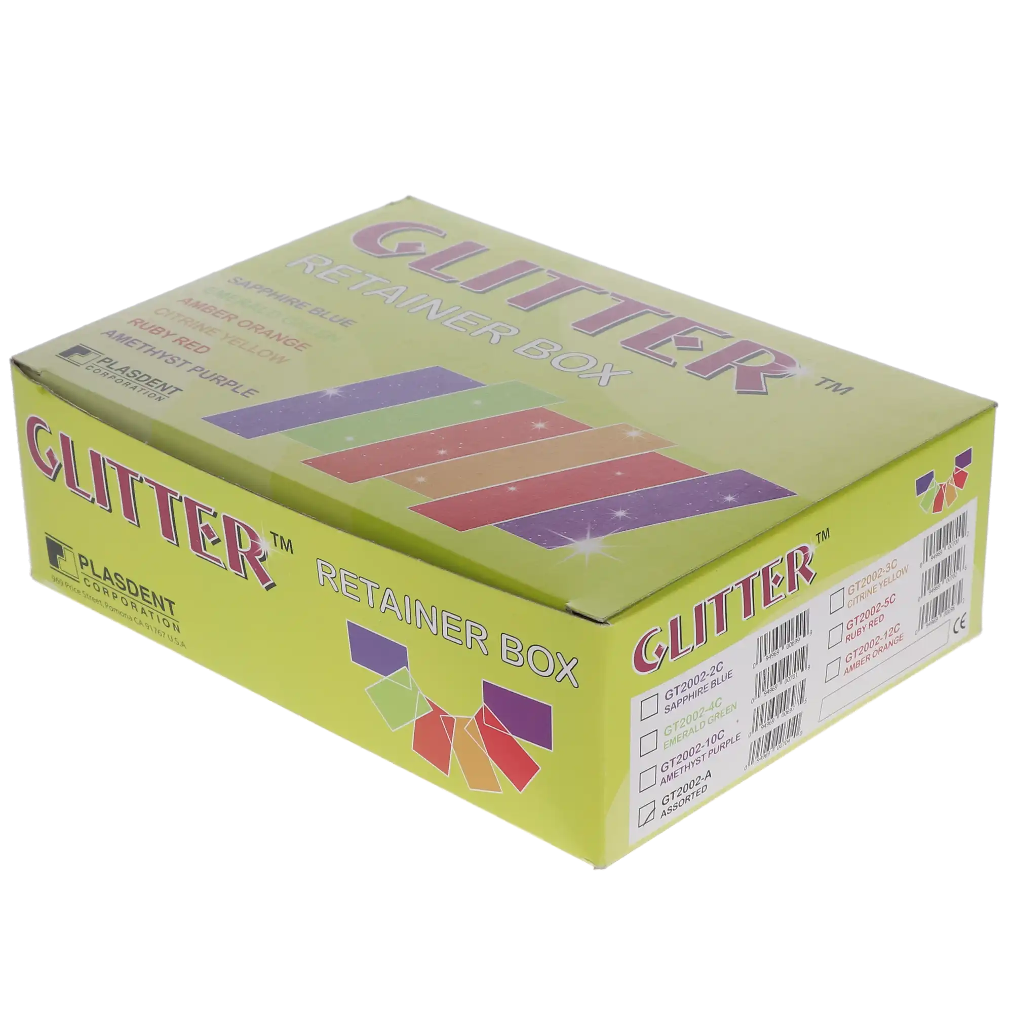 Plasdent Glitter Premium Retainer Boxes, Assorted Colors, 12/Box, GT2002 thumbnail 5