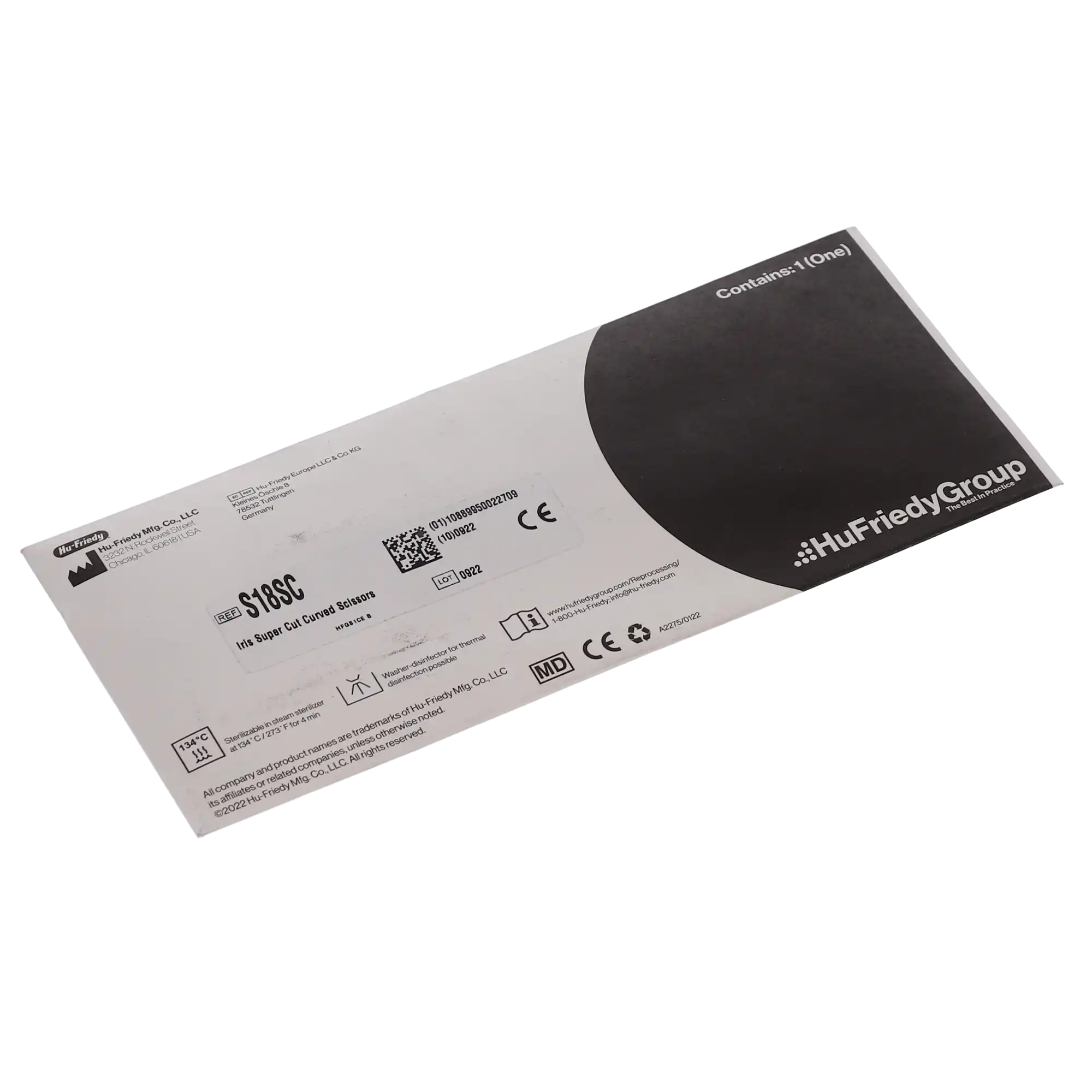Hu-Friedy #18 Iris Curved Delicate Super-Cut Scissors, 4.5" (11.5 cm), S18SC thumbnail 5