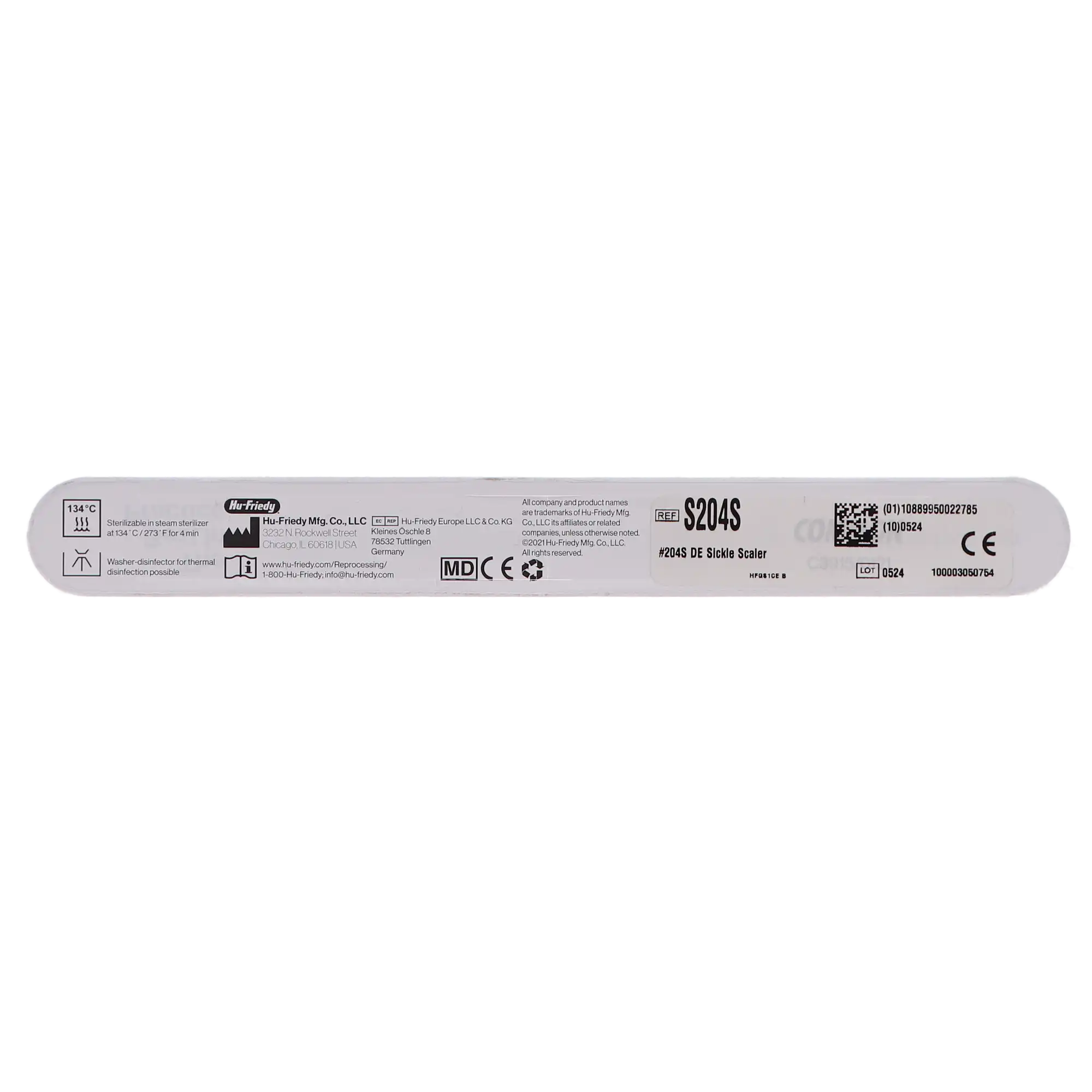 Hu-Friedy Sickle Scaler 204S, Double End, #2 Octagonal Handle, S204S thumbnail 4