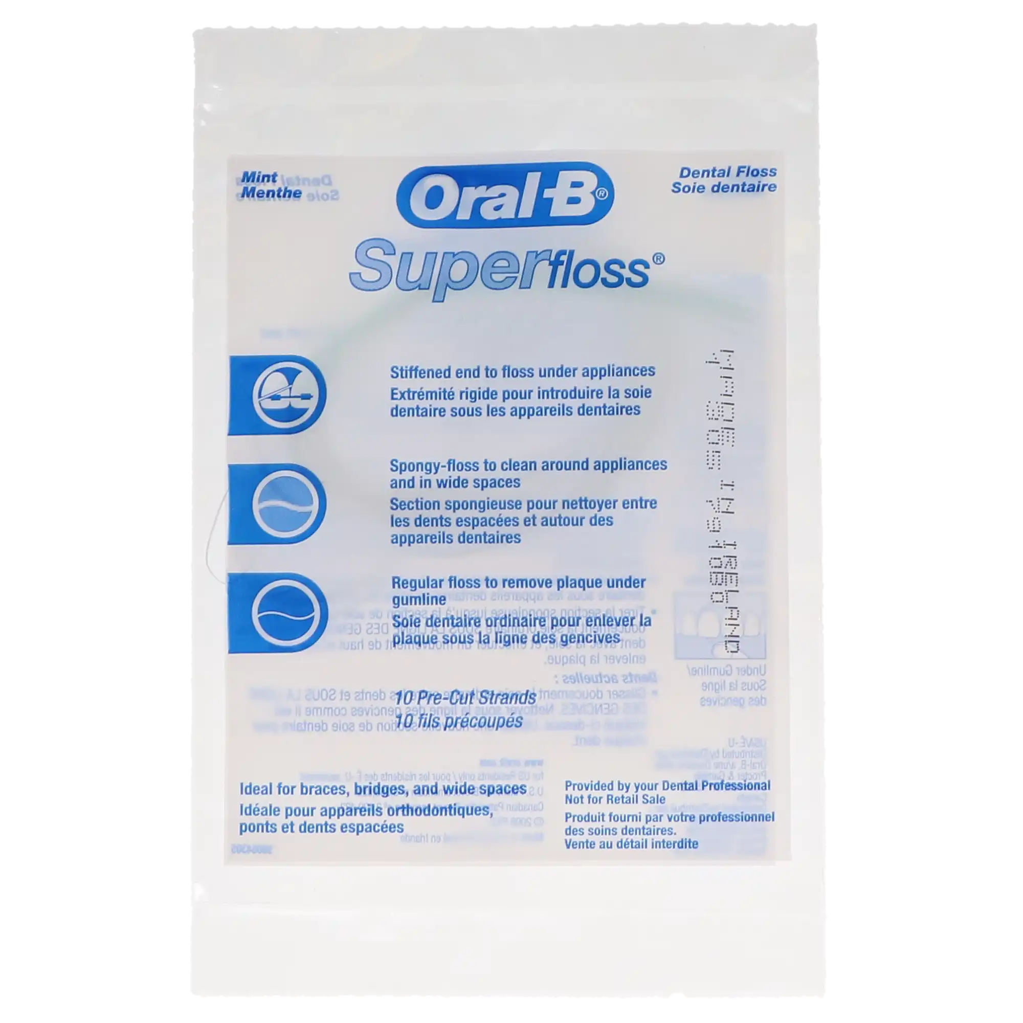Oral-B Super Floss Sample Pack, Mint, Pre-Measured Strands, 10/Bx, 100 Bx/Case, 13265221 thumbnail 2