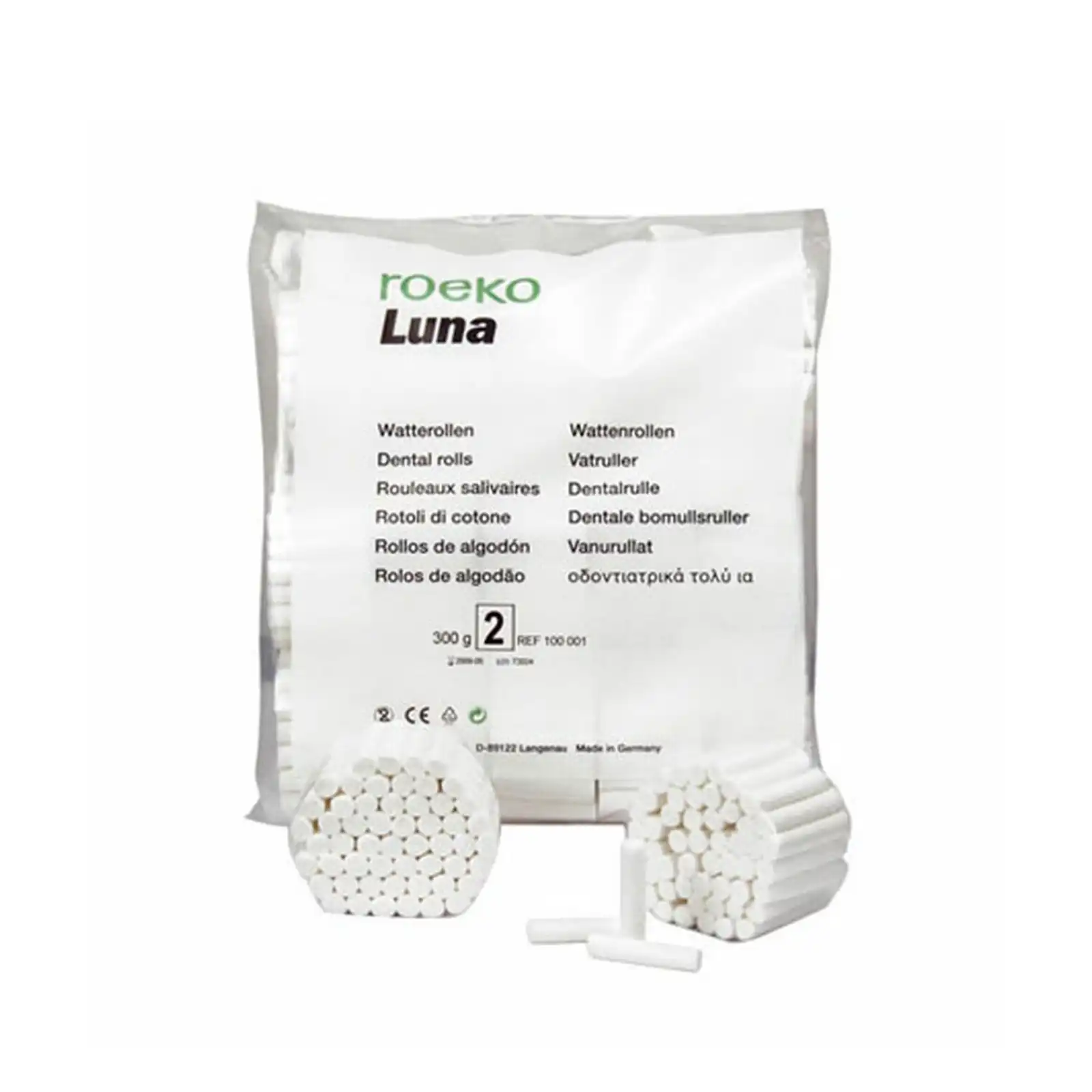 Roeko Luna Cotton Rolls #2, 1.5" x 3/8", Non-Sterile, 1000/Bag, 104002 thumbnail 3