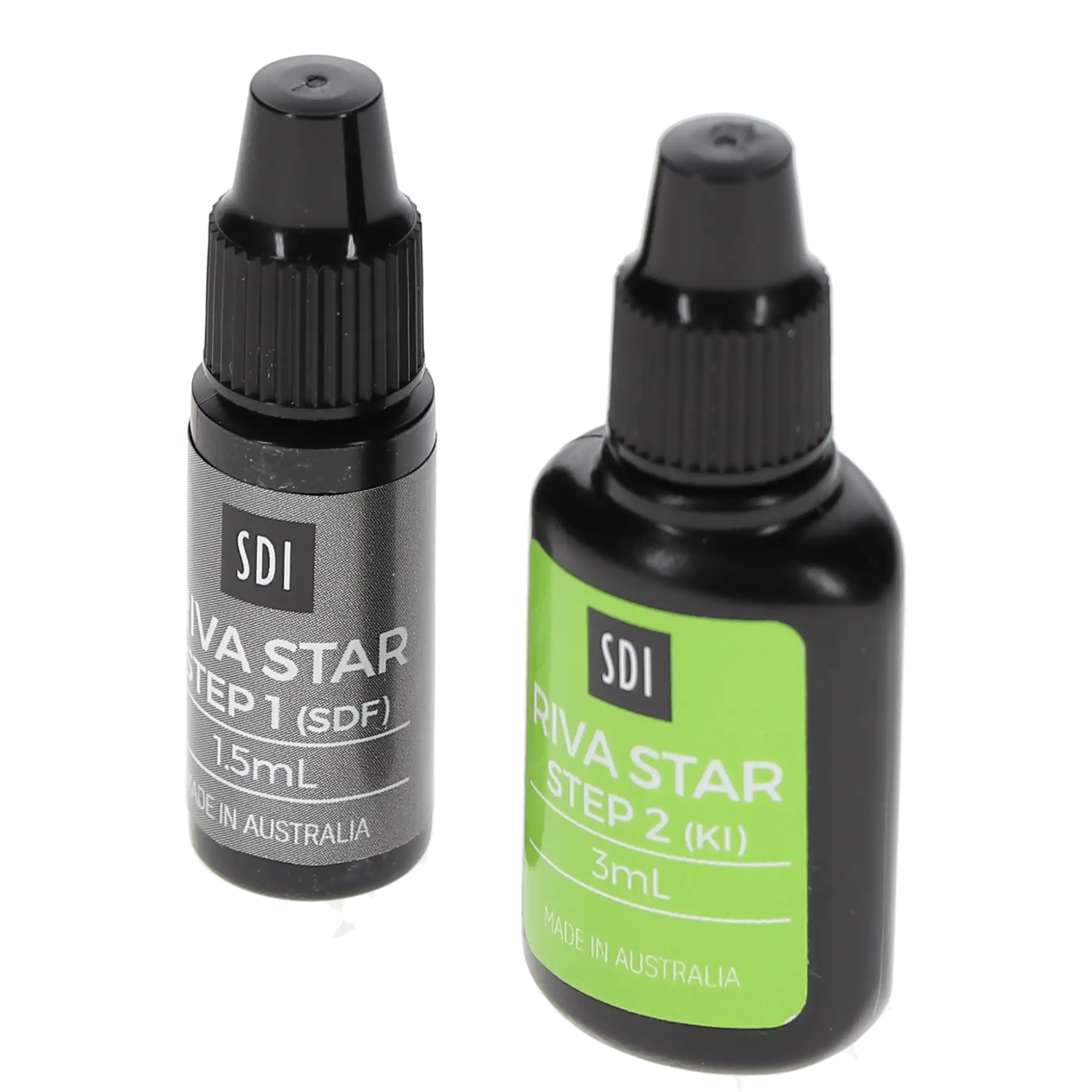 Riva Star Tooth Desensitizing Agent SDF, 2-Bottle Kit (Step 1: 1.5mL Silver Fluoride, Step 2: 3.0mL Potassium Iodide), 1 Kit, 8800537 thumbnail 2
