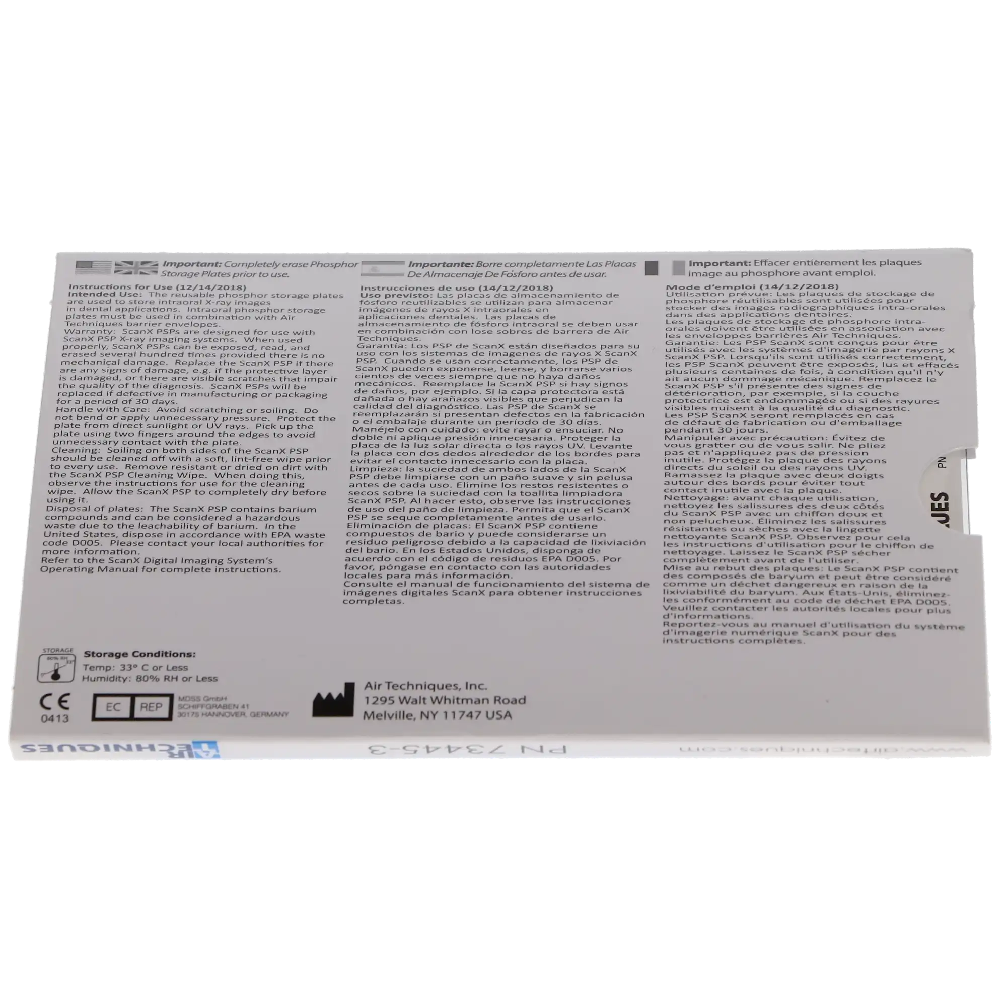 Air Techniques ScanX Intraoral Phosphor Storage Plates (PSP), Size 3, 2/Pack, 73445-3 thumbnail 4