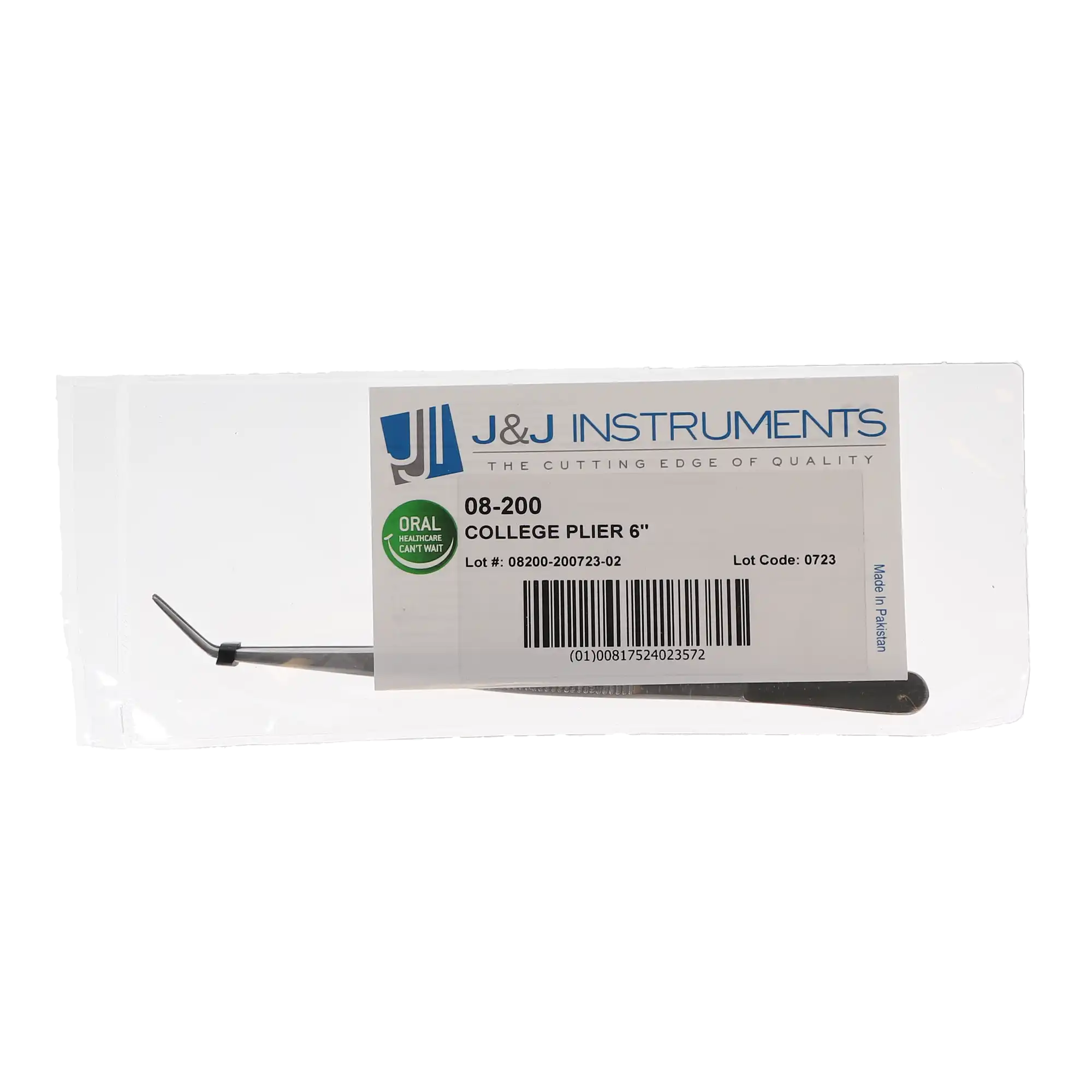 J&J Instruments #317 College Cotton & Dressing Pliers, Serrated Tips, 6", 08-200 thumbnail 5